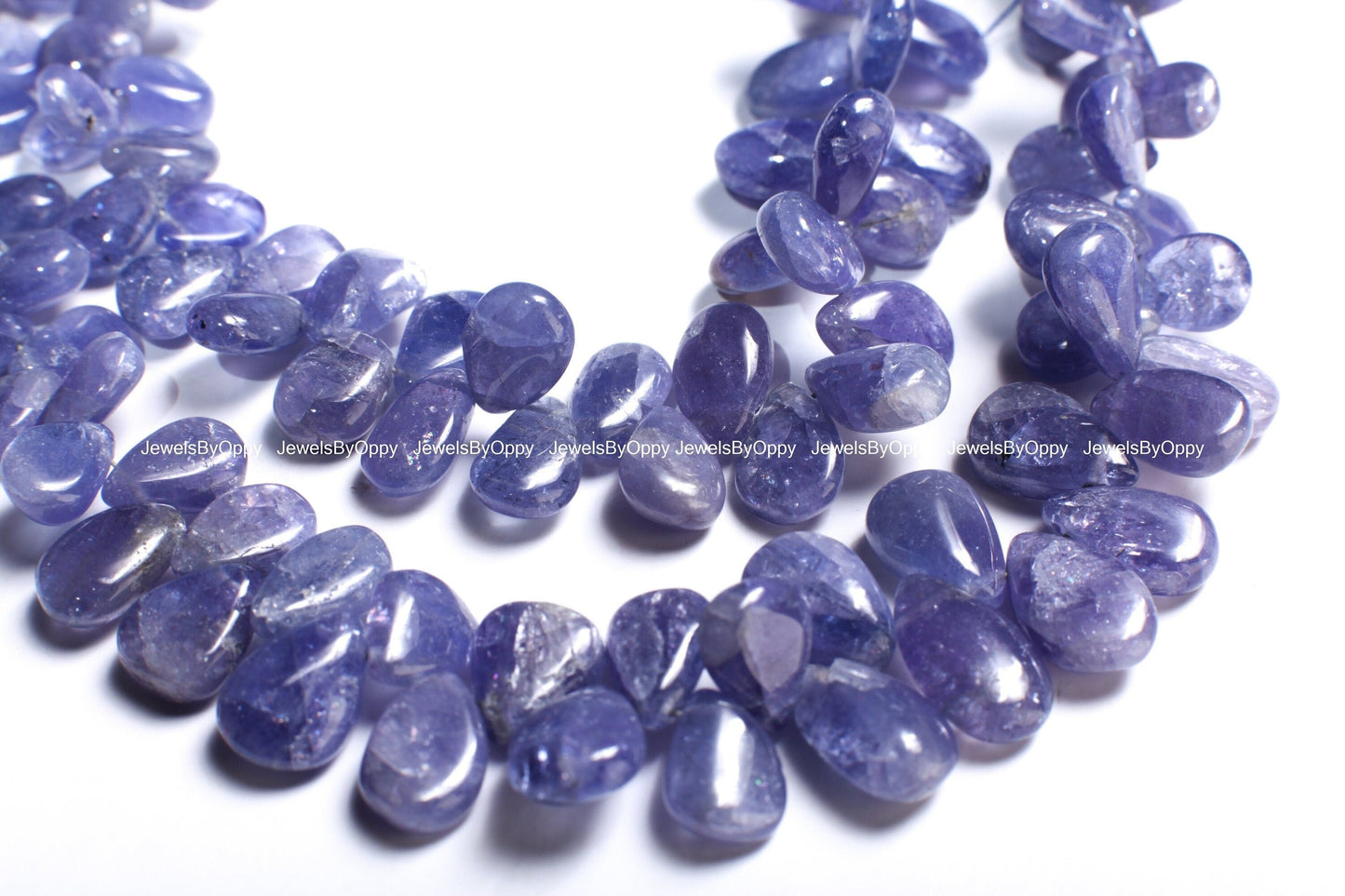 Natural Tanzanite Pear Drop 7x9-8x11mm Teardrop Gemstone Violet Blue Beads DIY Jewelry Making 4", 8" Strand