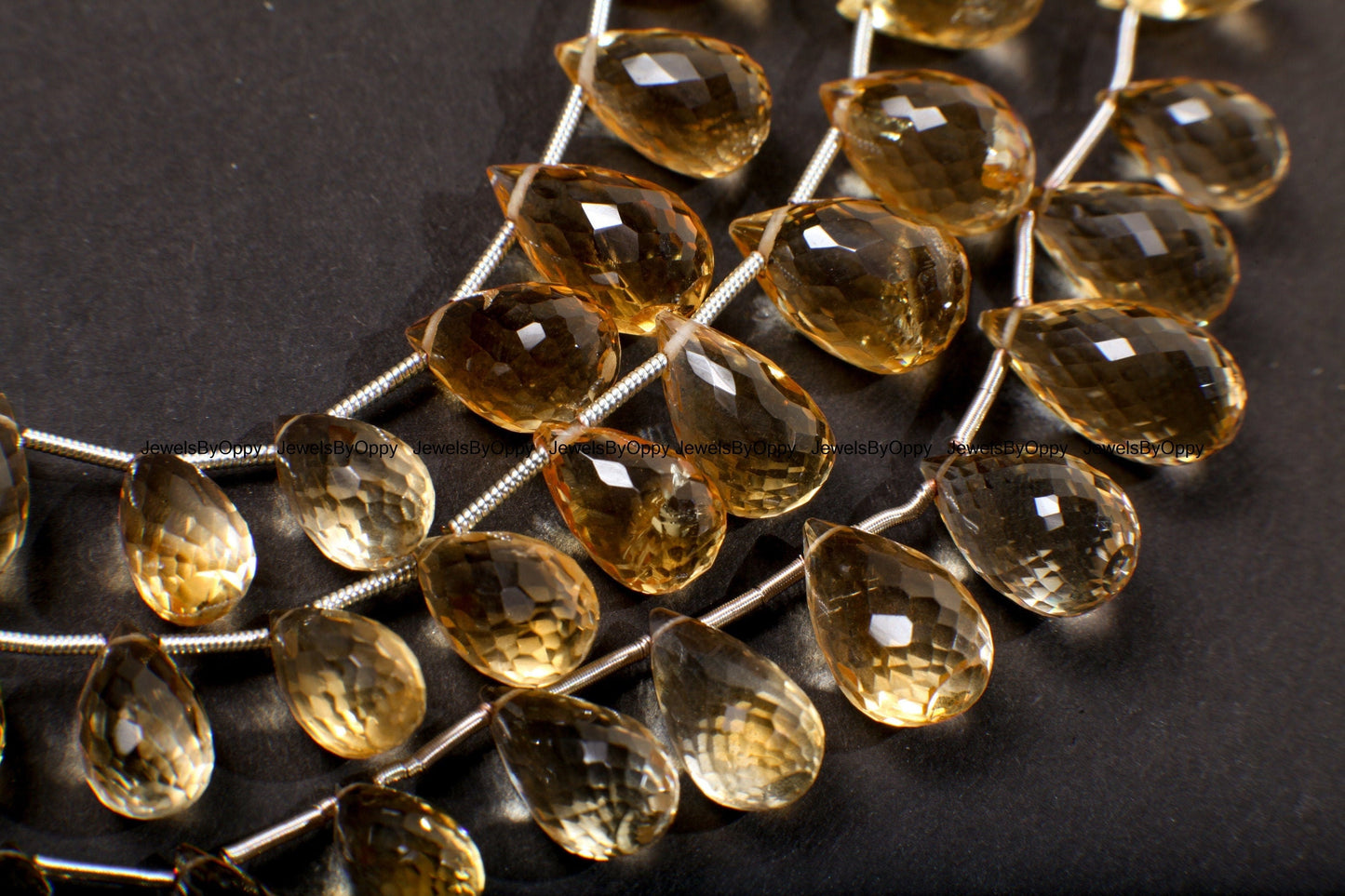 Citrine full strand Briolette AAA quality Natural Gemstone Graduated Teardrop 5×10-9×14m Jewelry Making 9"st (22 pcs approx)