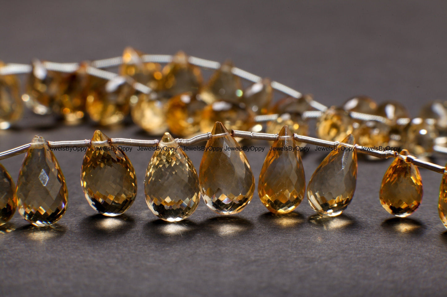 Citrine full strand Briolette AAA quality Natural Gemstone Graduated Teardrop 5×10-9×14m Jewelry Making 9"st (22 pcs approx)