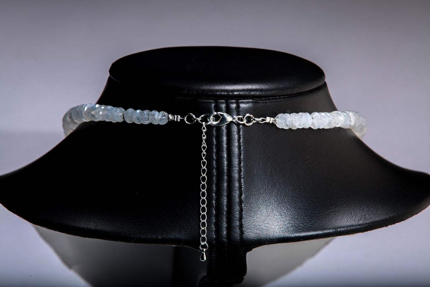 Natural Rainbow Moonstone Graduated 6-9mm Faceted Roundel Gemstone Necklace with 2" Extension, June Birthstone, Precious Gift For Her