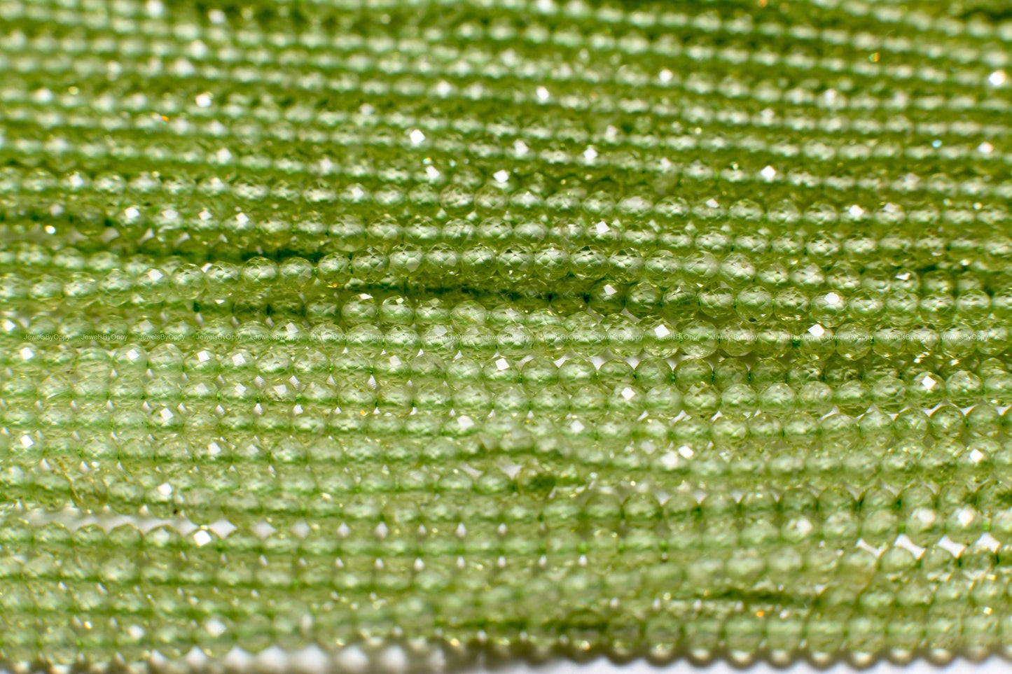 Natural Peridot 2mm Faceted AAA Quality Round Beads for Jewelry Making 13"