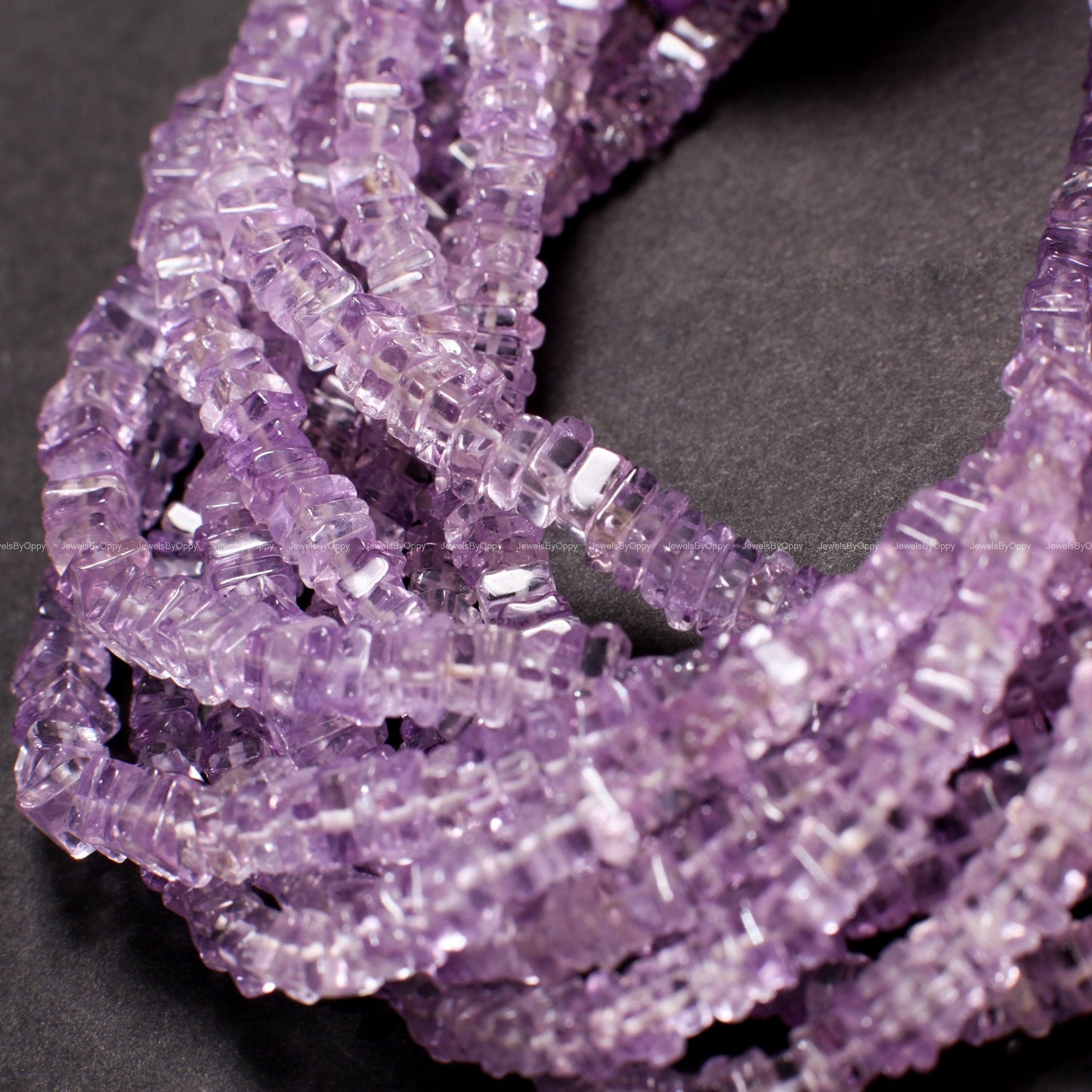 Pink Amethyst 4-5mm Square Heishe, Jewelry Making Squaredelle high quality Natural Gemstone Bead Spacers, DIY Necklace, Bracelet, 8" Strand