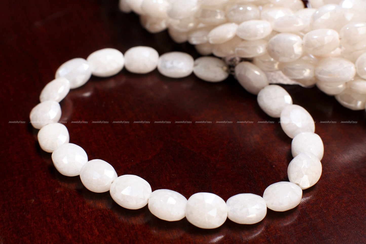 Natural Silverite, White Sapphire Mystic Faceted Oval 8x9-9x11mm Gemstone 8" strand, High quality, White Silverite, Jewelry Making Beads.