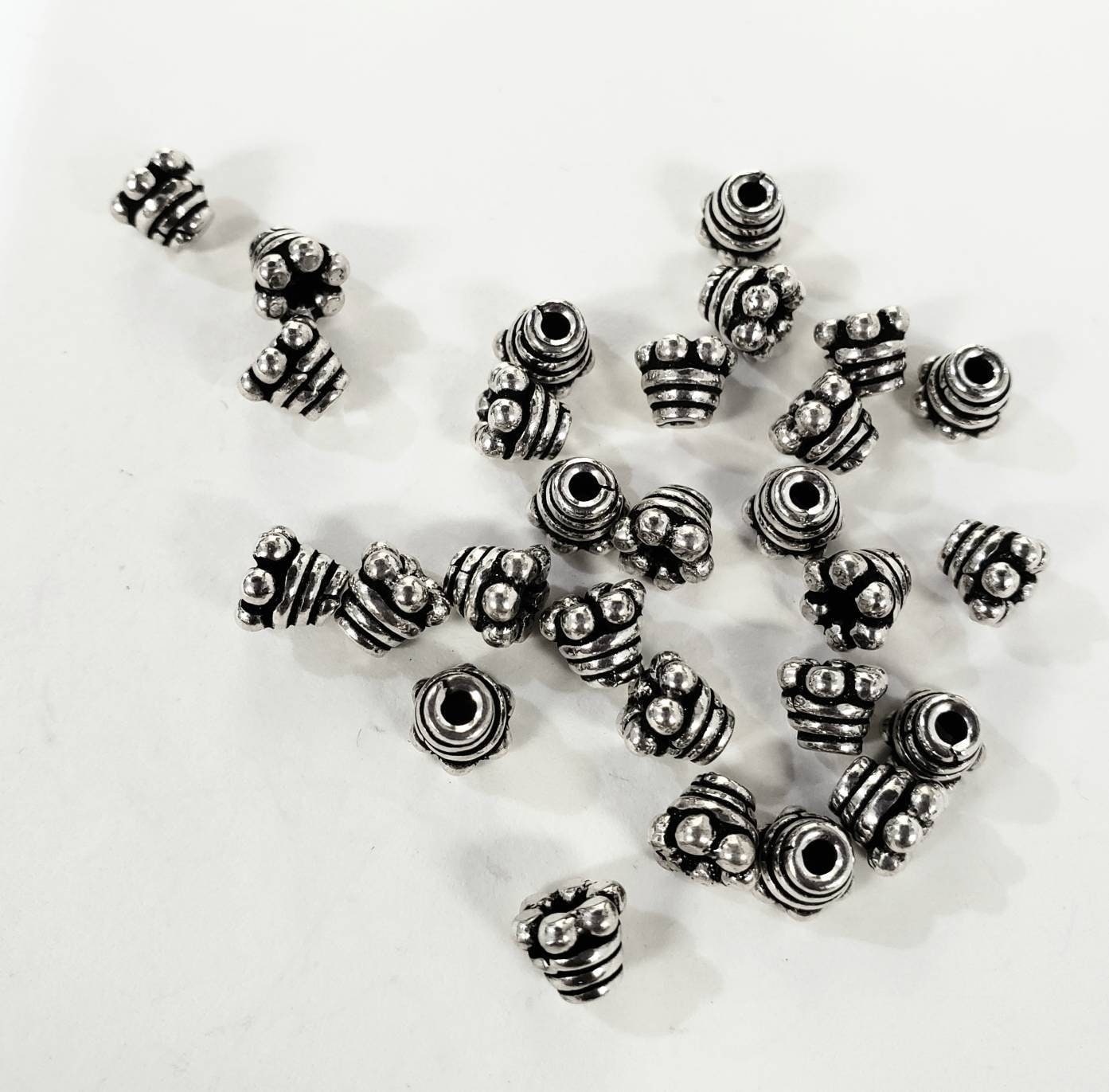 10 pcs 925 Sterling Silver 5 mm Bali Bead Cap , Vintage, Heavy Weight , Handmade , Jewelry Making Necklace Bracelet Earrings Findings
