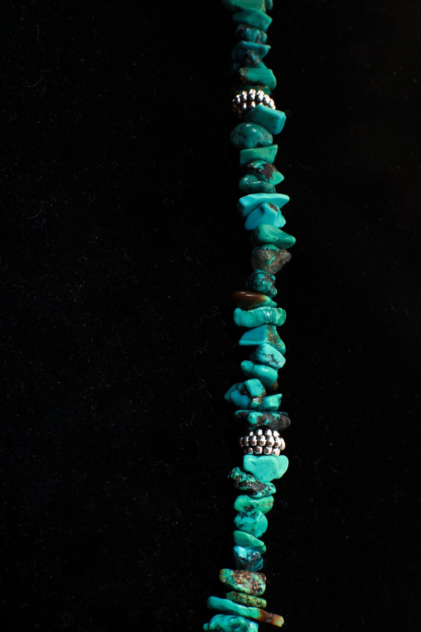 Natural AAA Tibetan Turquoise Spiderweb stunning Matrix Raw and Triangular 42mm Pendant with Fancy Lobster Clasp, 22.5" Necklace