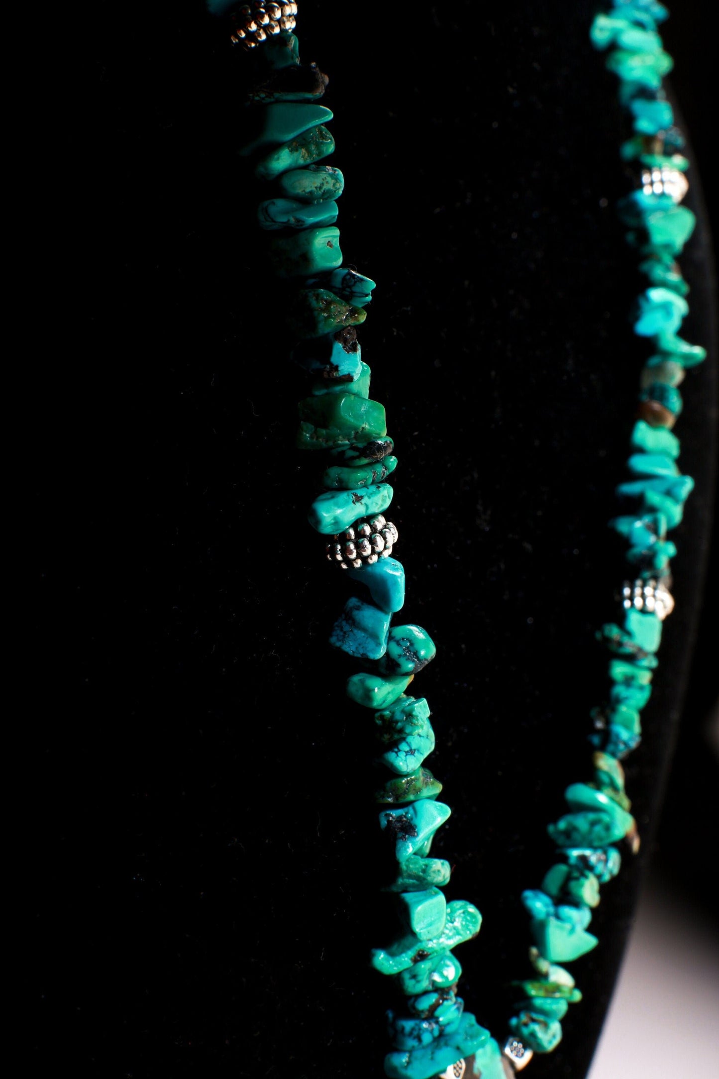 Natural AAA Tibetan Turquoise Spiderweb stunning Matrix Raw and Triangular 42mm Pendant with Fancy Lobster Clasp, 22.5" Necklace