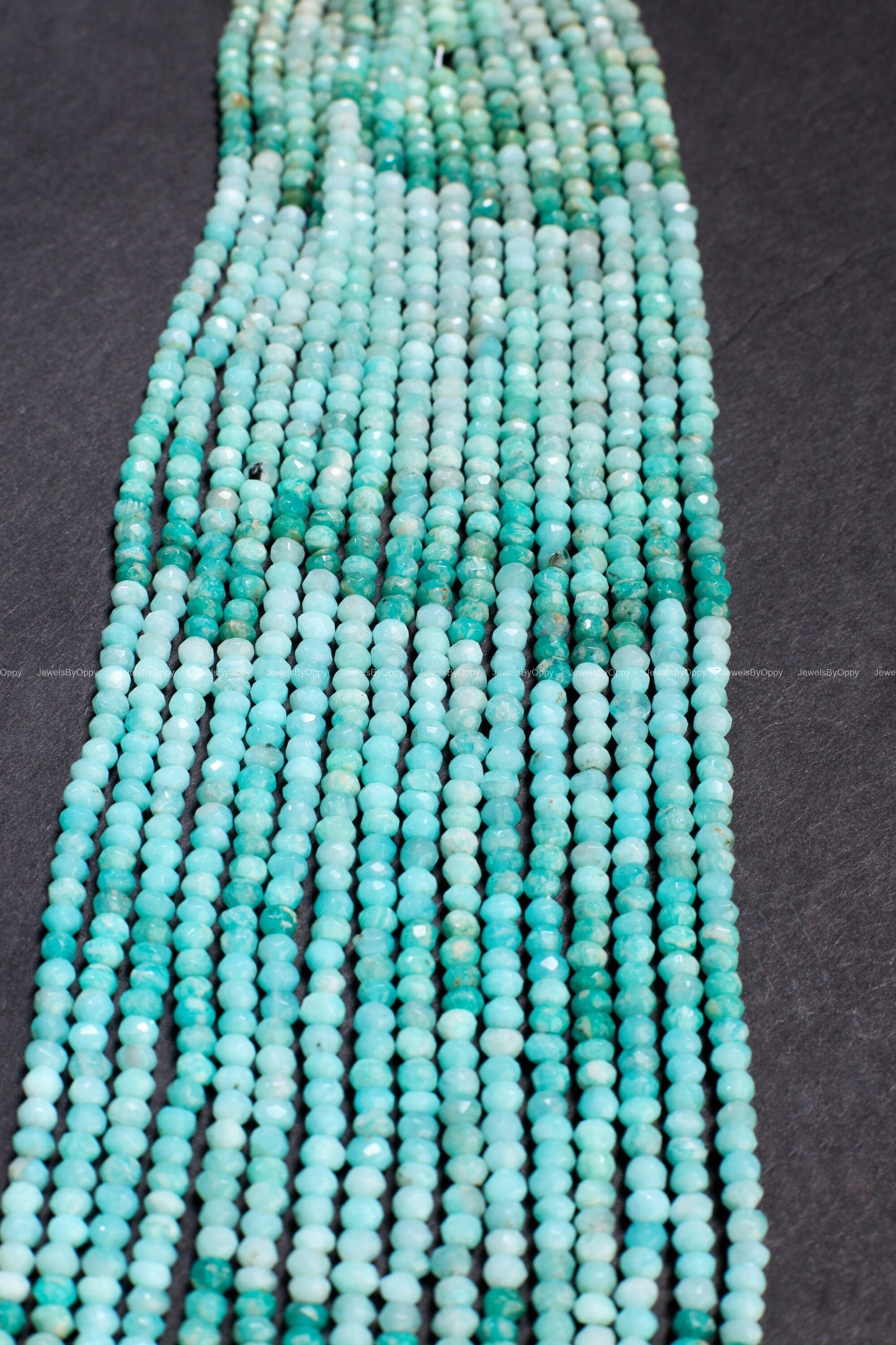 Natural Shaded Peruvian blue Opal Faceted Roundel 4mm Jewelry Making Gemstone Beads 13" Strand blue Opal