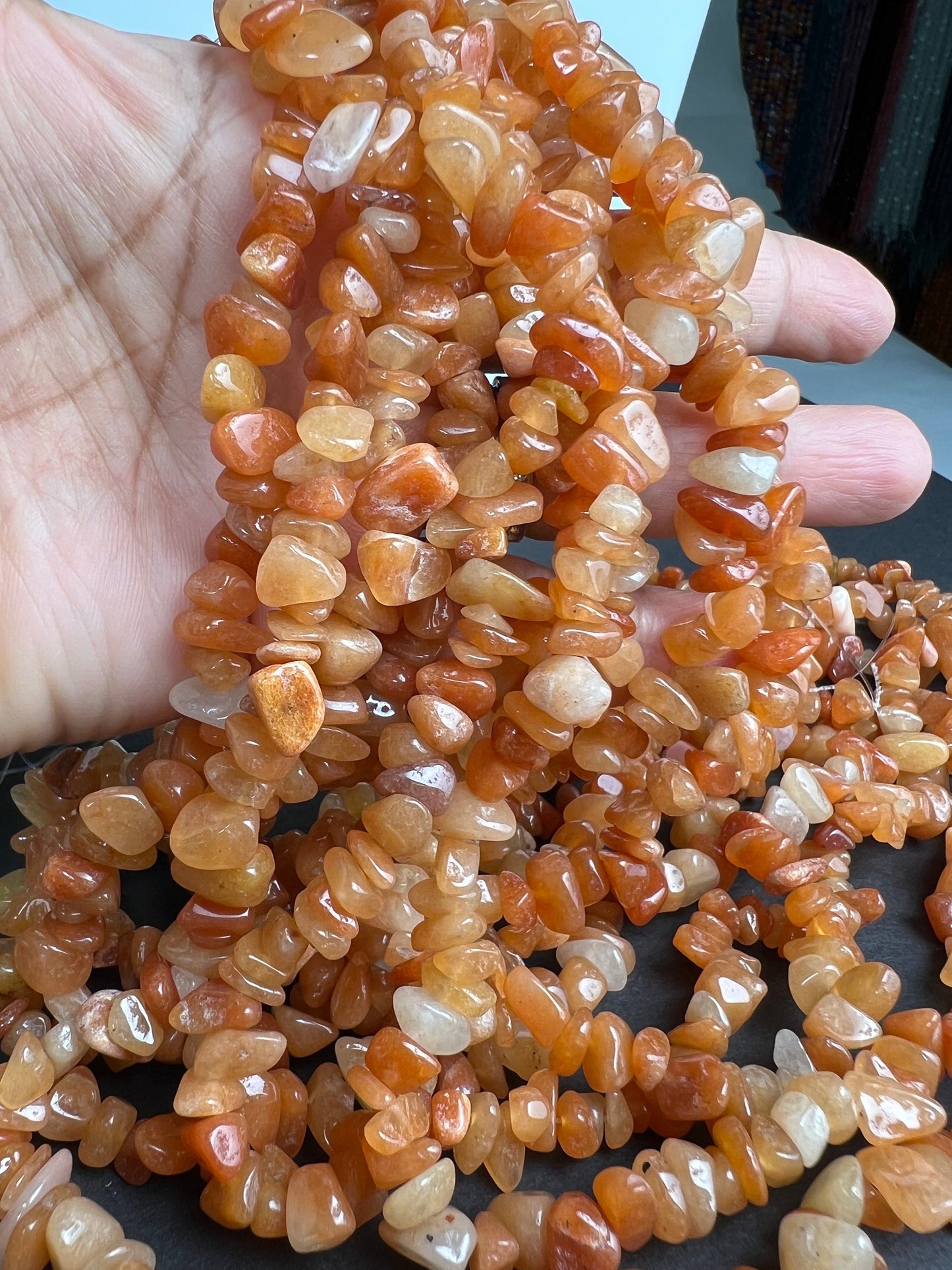 Garnet Unakite fluorite jasper sodalite rutilated quartz raw freeform nugget chip 4-8mm bead. 15” strand natural gemstone