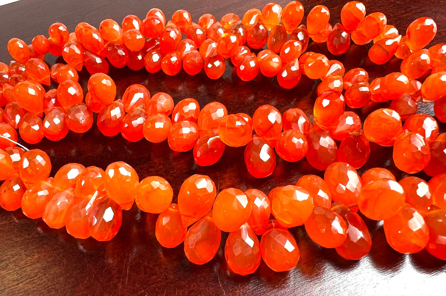 Natural Carnelian Faceted Teardrop 5-8.5mm Jewelry Making Natural Orange Carnelian Briolette drop Gemstone Orange