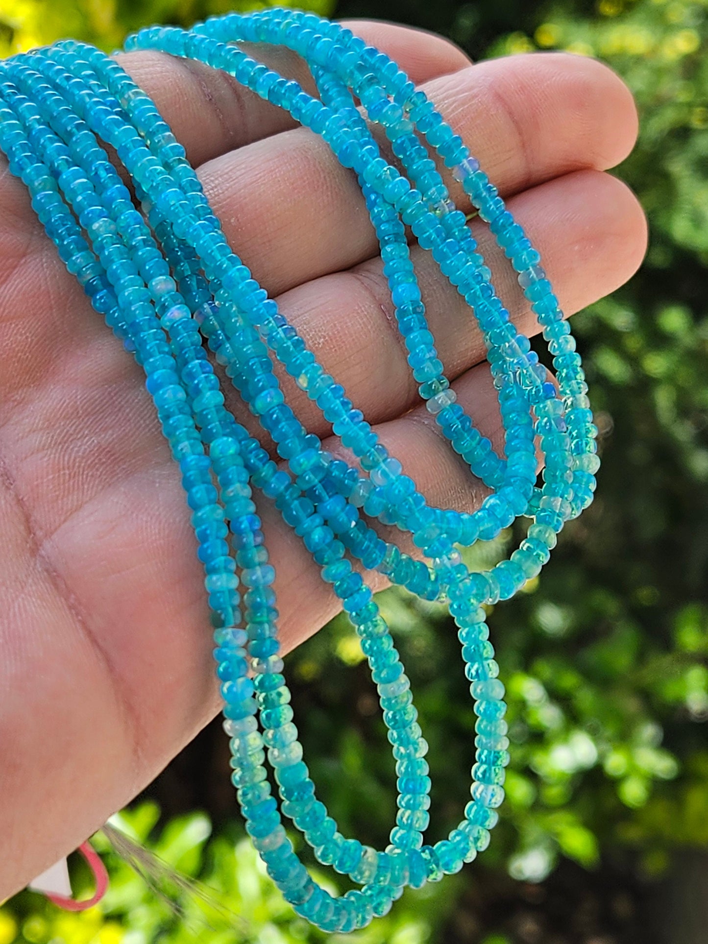 Ethiopian opal fire Opal Welo Opal Aqua blue 2-4mm smooth roundel,AAA quality fiery Opal for jewelry making beads 7",14" strand
