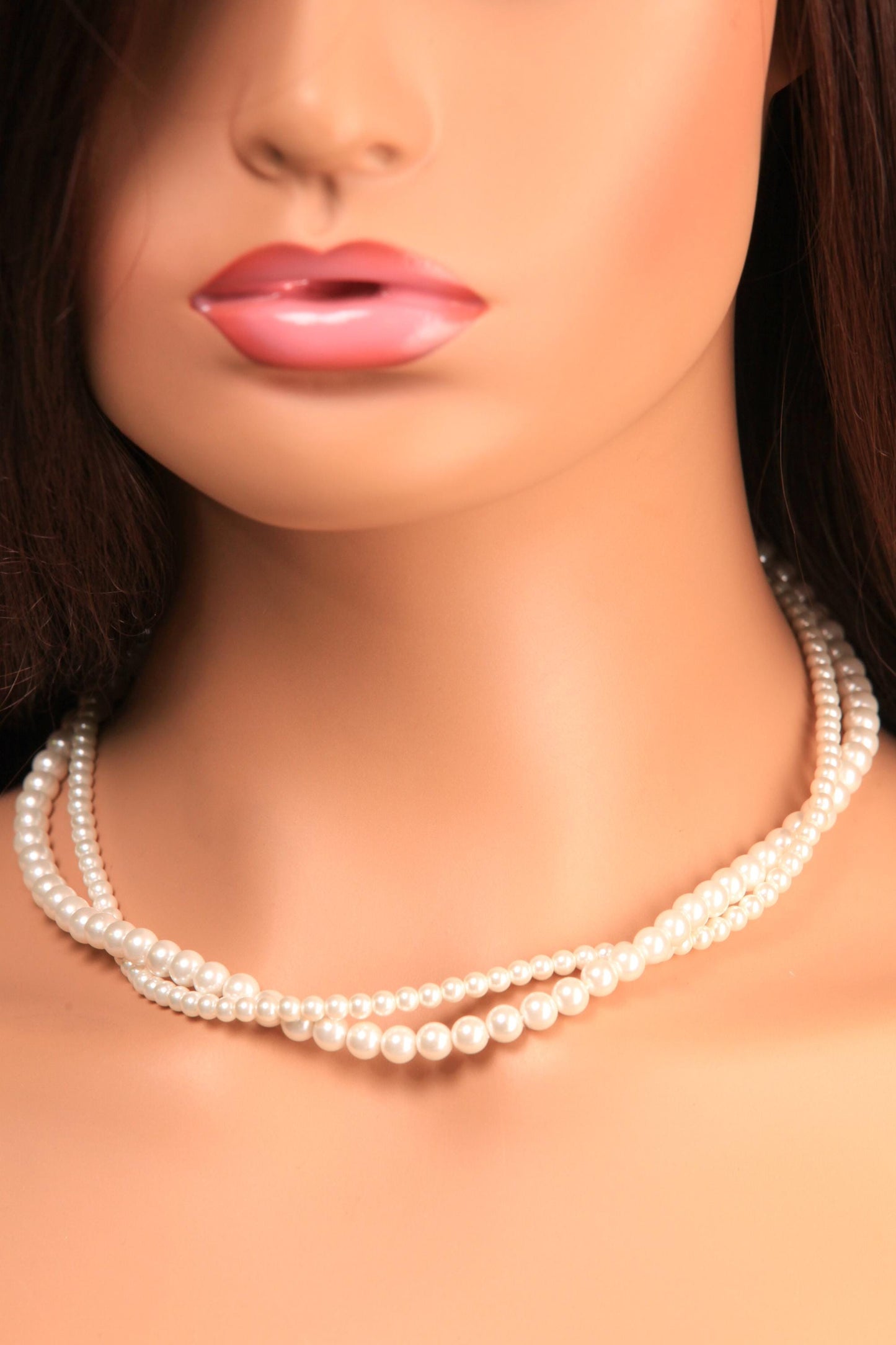 Double Strand white South Seashell Pearl 4,6mm Necklace 16-38" choice, Bridal, Evening wear, party, Elegant gift