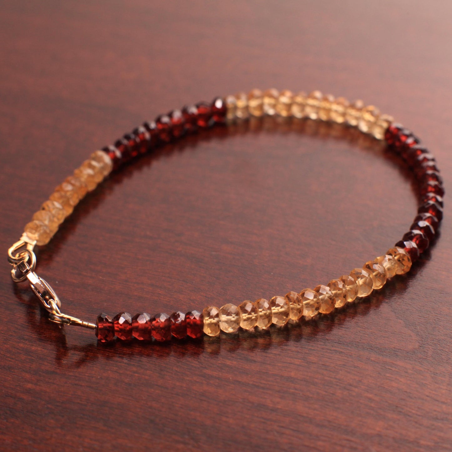 Garnet , Citrine 4mm Faceted Bracelet in 14k Gold Filled or 925 Sterling Silver, lobster Clasp and findings