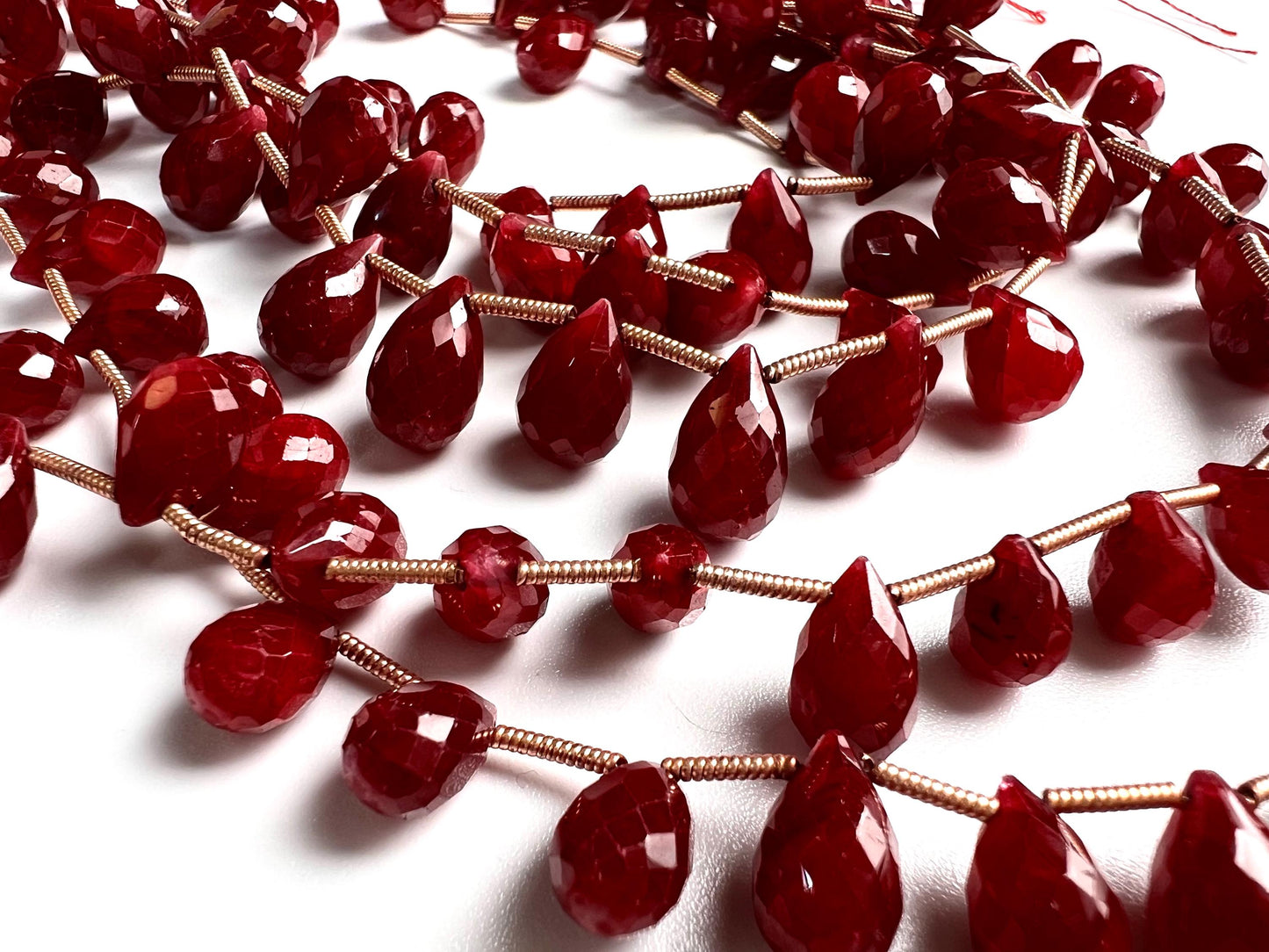 Natural Ruby Faceted Teardrop 6x9mm Gemstone Briolette Jewelry Beads 10 pcs or 20 pcs