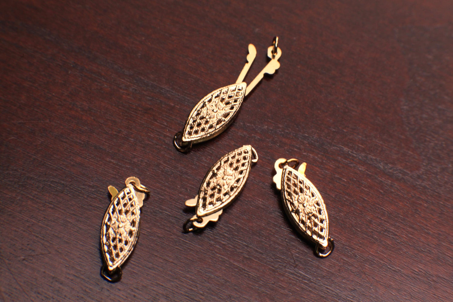 Fish Hook Filigree 6x14x3mm Clasp, 14K Gold Filled, Pearl Clasp, Double Sided Filigree Clasp, DIY Jewelry Making Findings, 1 piece