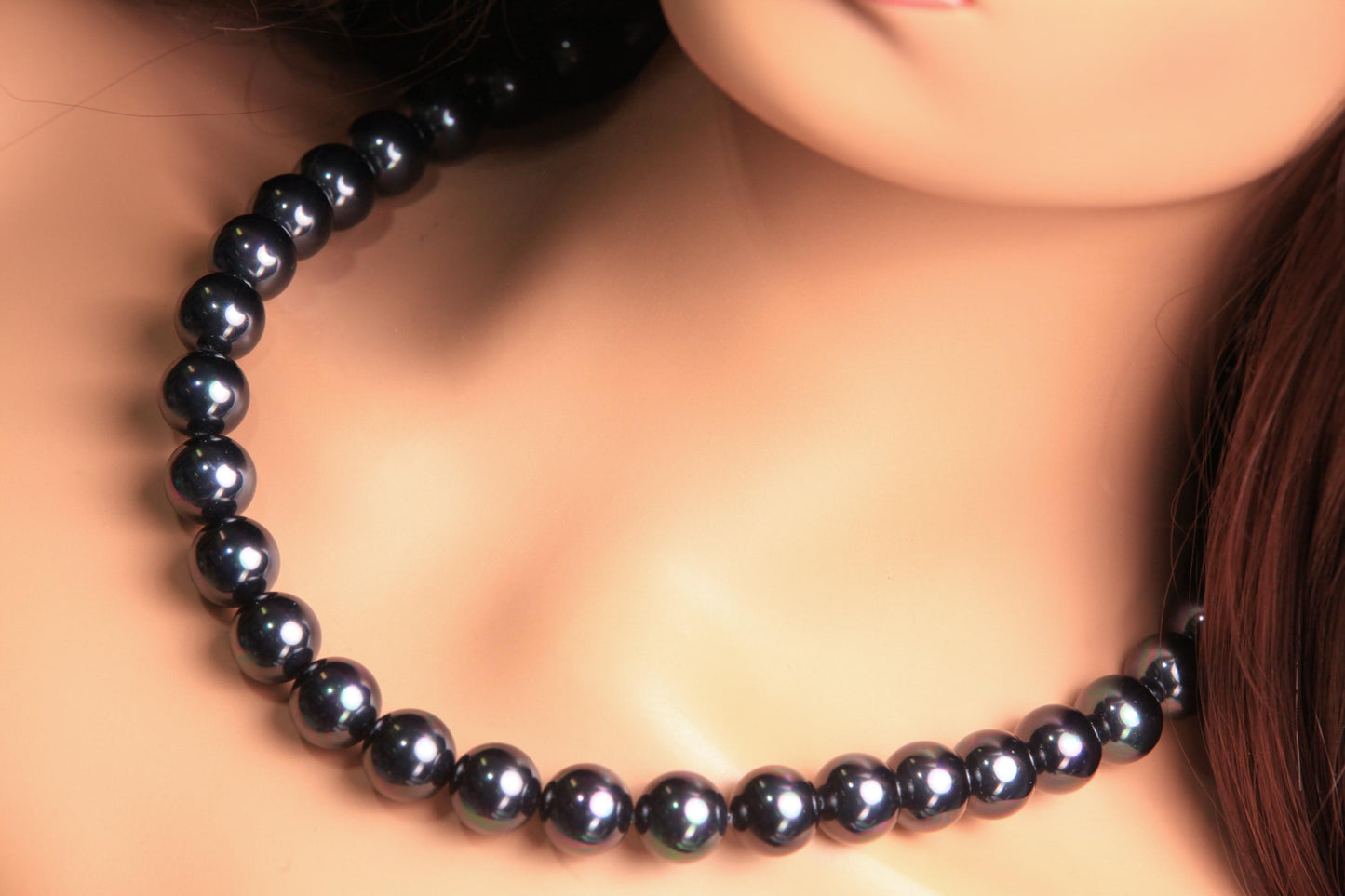 14mm South Sea Shell Mother of Pearl large Rainbow Peacock Black AB with mag clasp Statement Necklace, Party, Evening wear, Gift