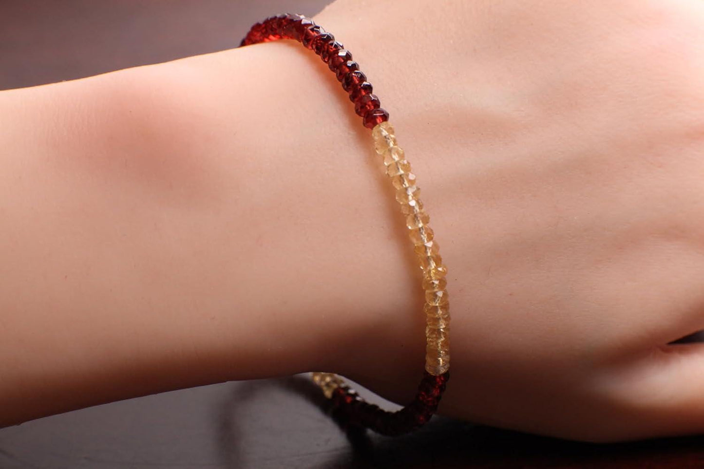 Garnet , Citrine 4mm Faceted Bracelet in 14k Gold Filled or 925 Sterling Silver, lobster Clasp and findings