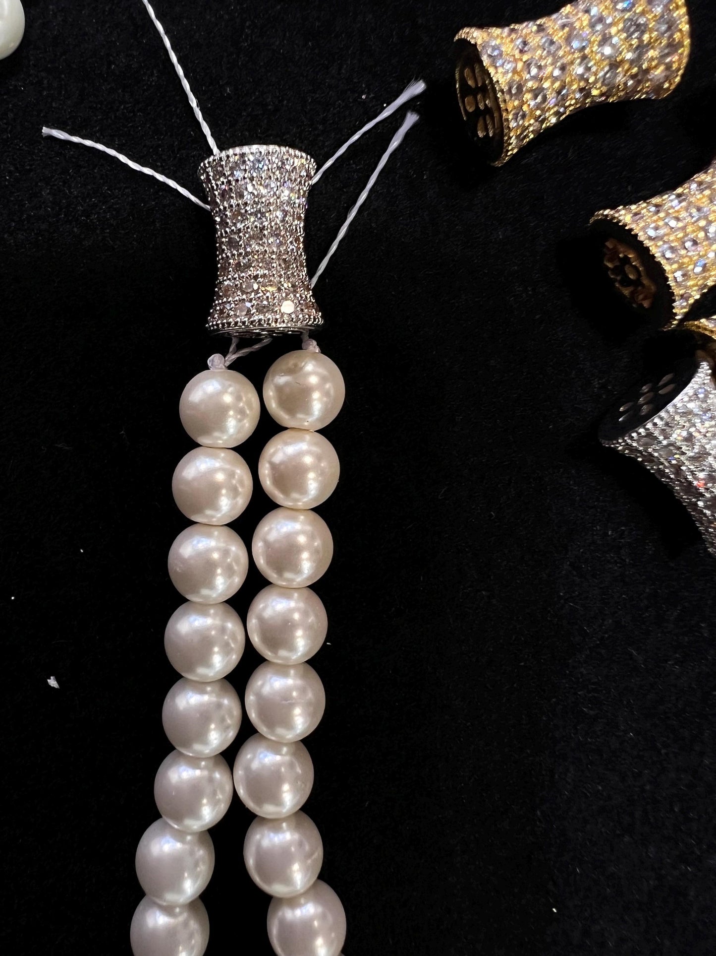 CZ micro pave diamond drum Dog bone spacer Bead 11x17mm Victorian pattern high quality non Tarnish cubic Zirconia jewelry making charm