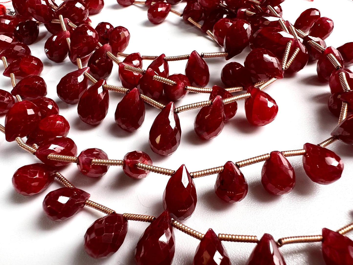 Natural Ruby Faceted Teardrop 6x9mm Gemstone Briolette Jewelry Beads 10 pcs or 20 pcs