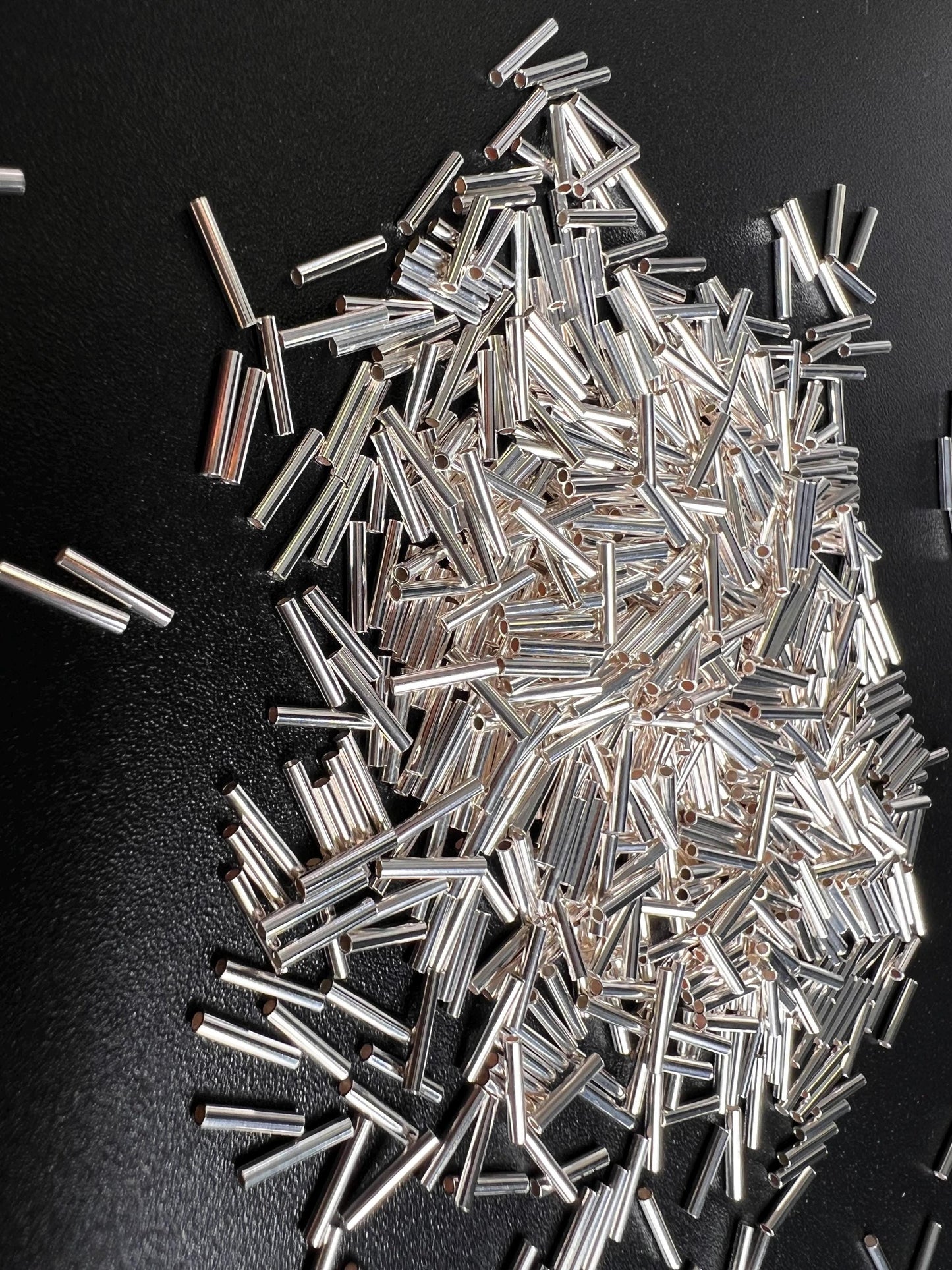925 Sterling Silver 6mm Liquid Silver, Made in USA, High Quality tube spacer jewelry making supplies. 50 pcs, 100, 300 ,500 pcs
