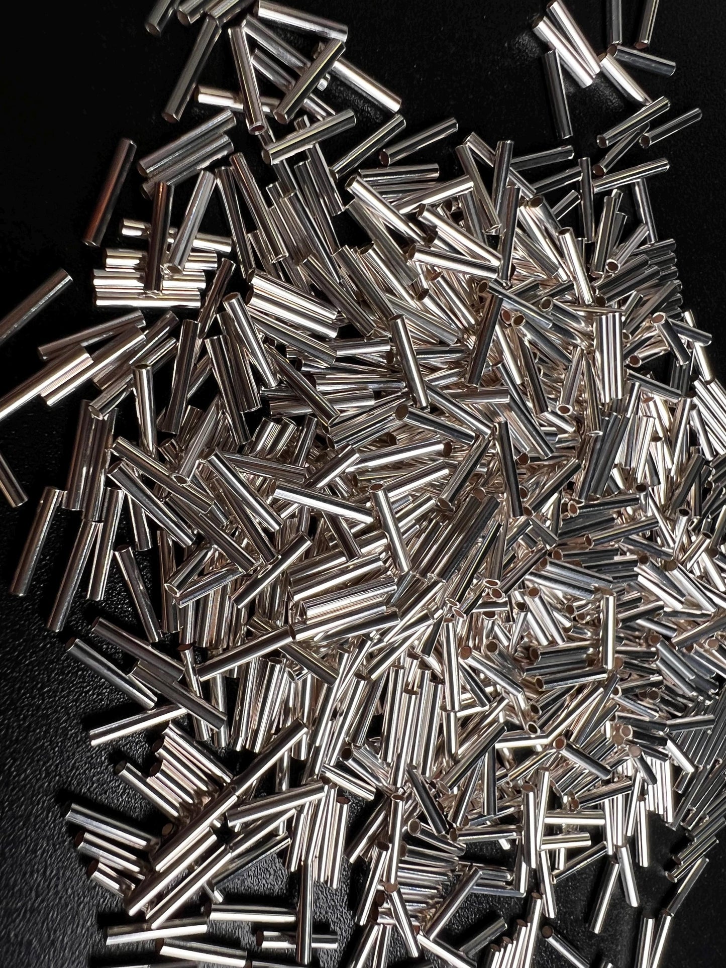 925 Sterling Silver 6mm Liquid Silver, Made in USA, High Quality tube spacer jewelry making supplies. 50 pcs, 100, 300 ,500 pcs