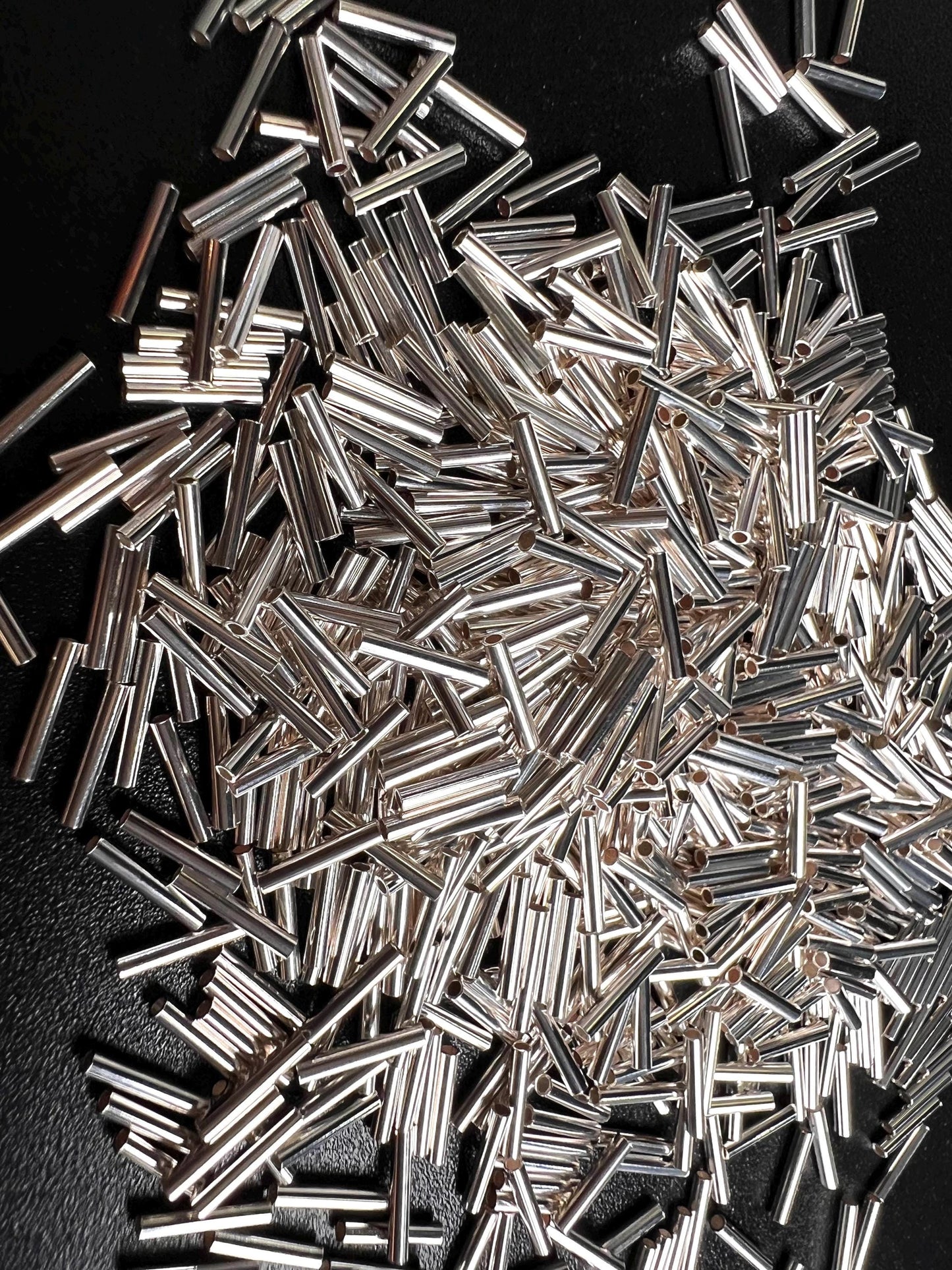 925 Sterling Silver 6mm Liquid Silver, Made in USA, High Quality tube spacer jewelry making supplies. 50, 100 pcs