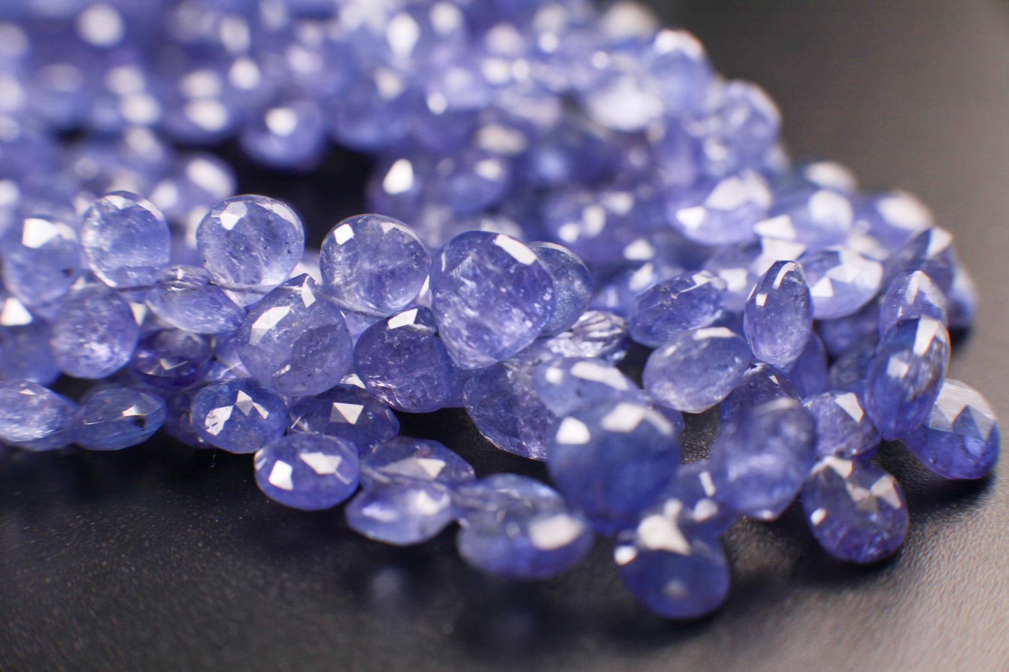 Natural Tanzanite Faceted Heart Drop 4-8mm AAA quality Gemstone Pear Drop Violet Blue Beads DIY Jewelry Making Drop beads
