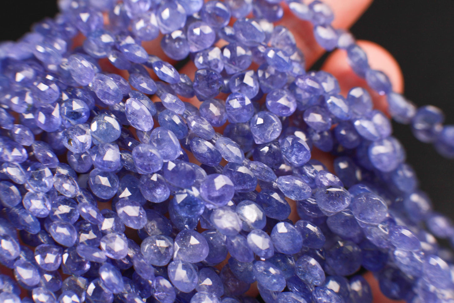 Natural Tanzanite Faceted Heart Drop 4-8mm AAA quality Gemstone Pear Drop Violet Blue Beads DIY Jewelry Making Drop beads
