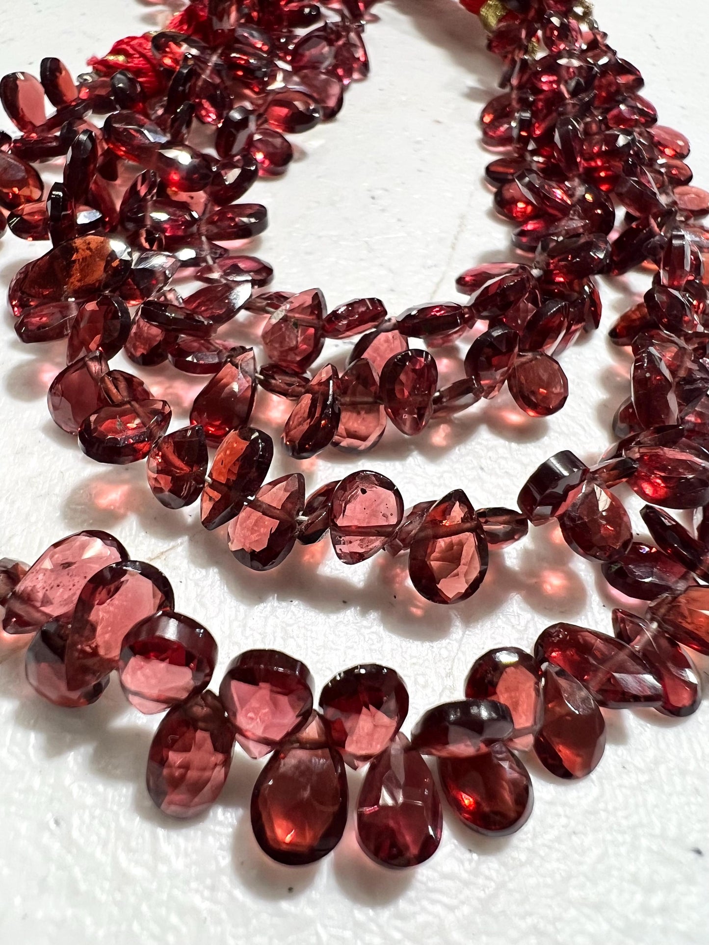 Mozambique Red Garnet Micro Faceted 4-5x6-7mm pear Drop Jewelry Making beads January Birthstone Teardrop Beads