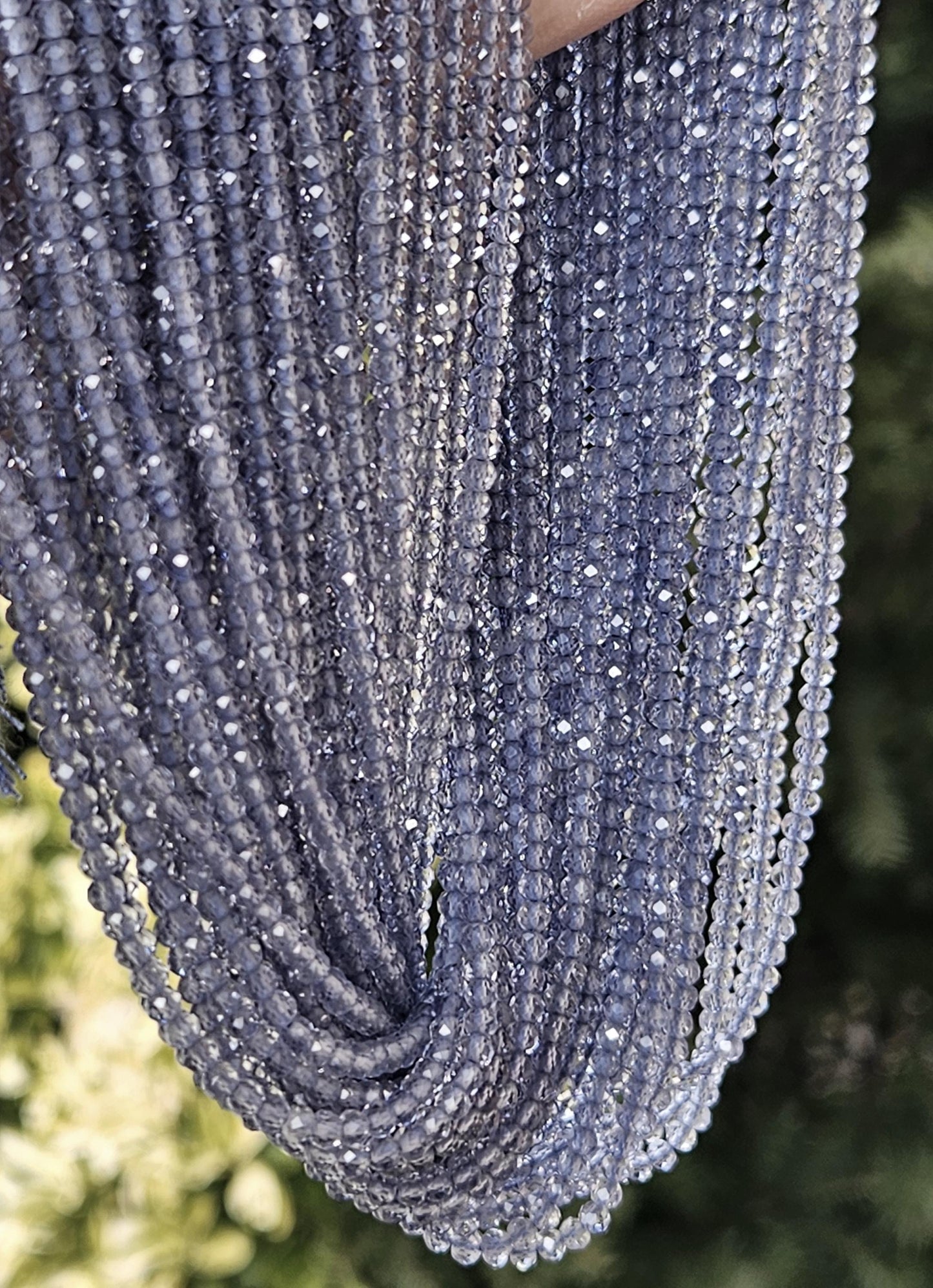 Natural Iolite 3mm Faceted Diamond Micro Cut Round Iolite rare 12" Strand.AAA clear quality gemstone beads for jewelry making.