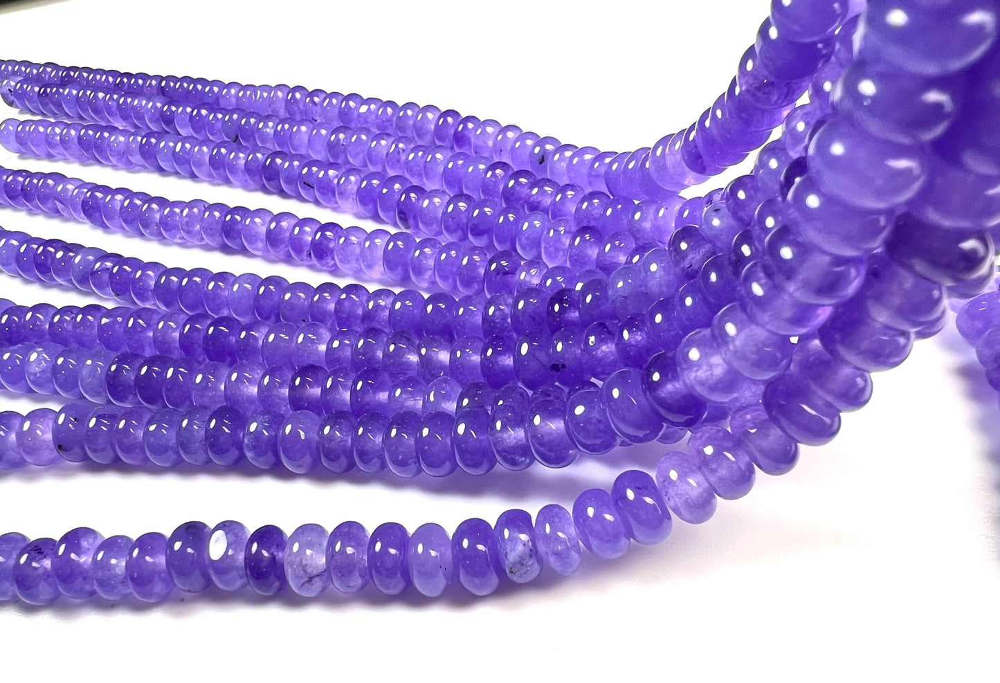 Genuine Lavender purple jade 8mm Smooth Roundel gemstone beads for jewelry making 14.5” Full strand ,Single/Bulk