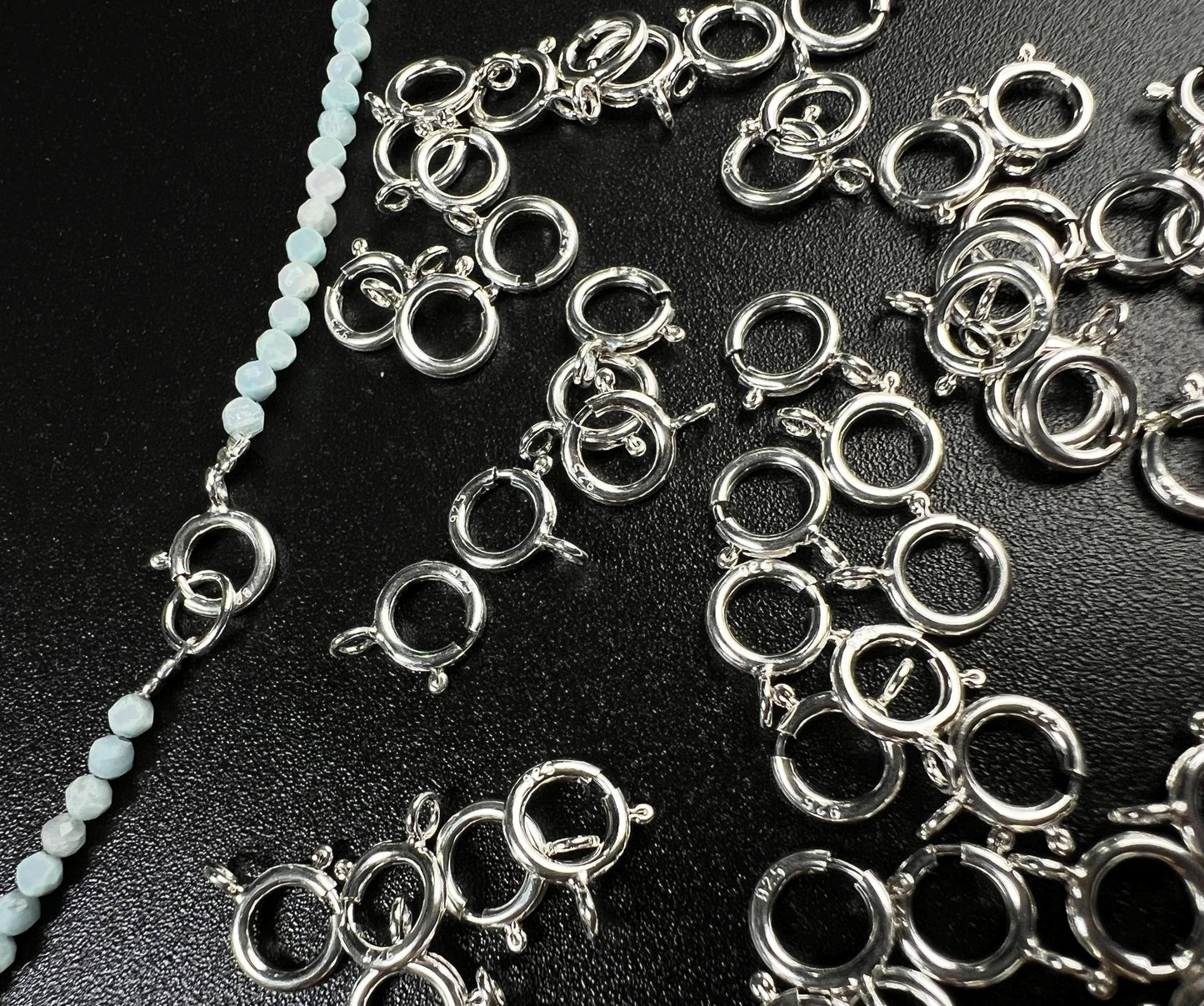 5 pieces 925 Sterling Silver 6mm Spring Ring Clasp with close Ring, Made In USA Jewelry Making clasp Findings,925 stamped