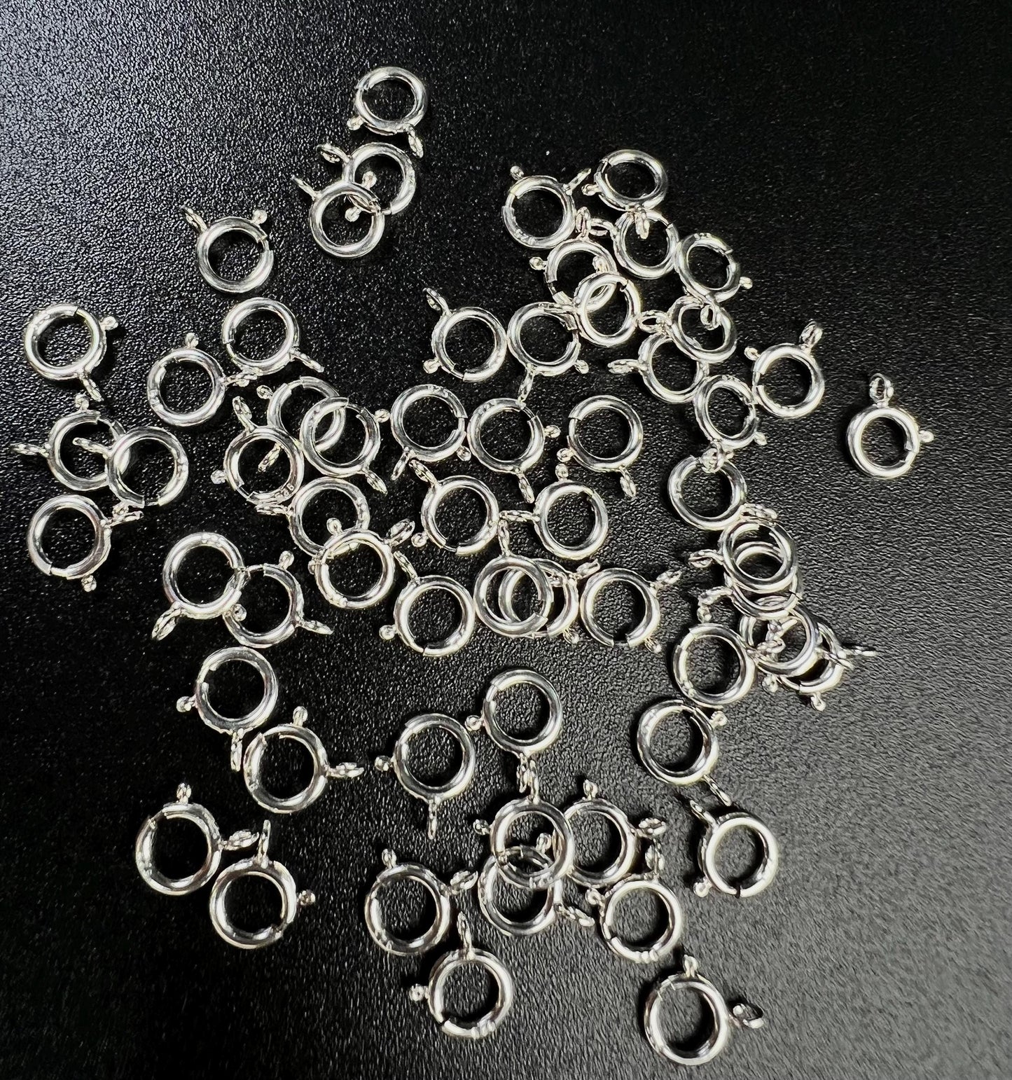 5 pieces 925 Sterling Silver 6mm Spring Ring Clasp with close Ring, Made In USA Jewelry Making clasp Findings,925 stamped