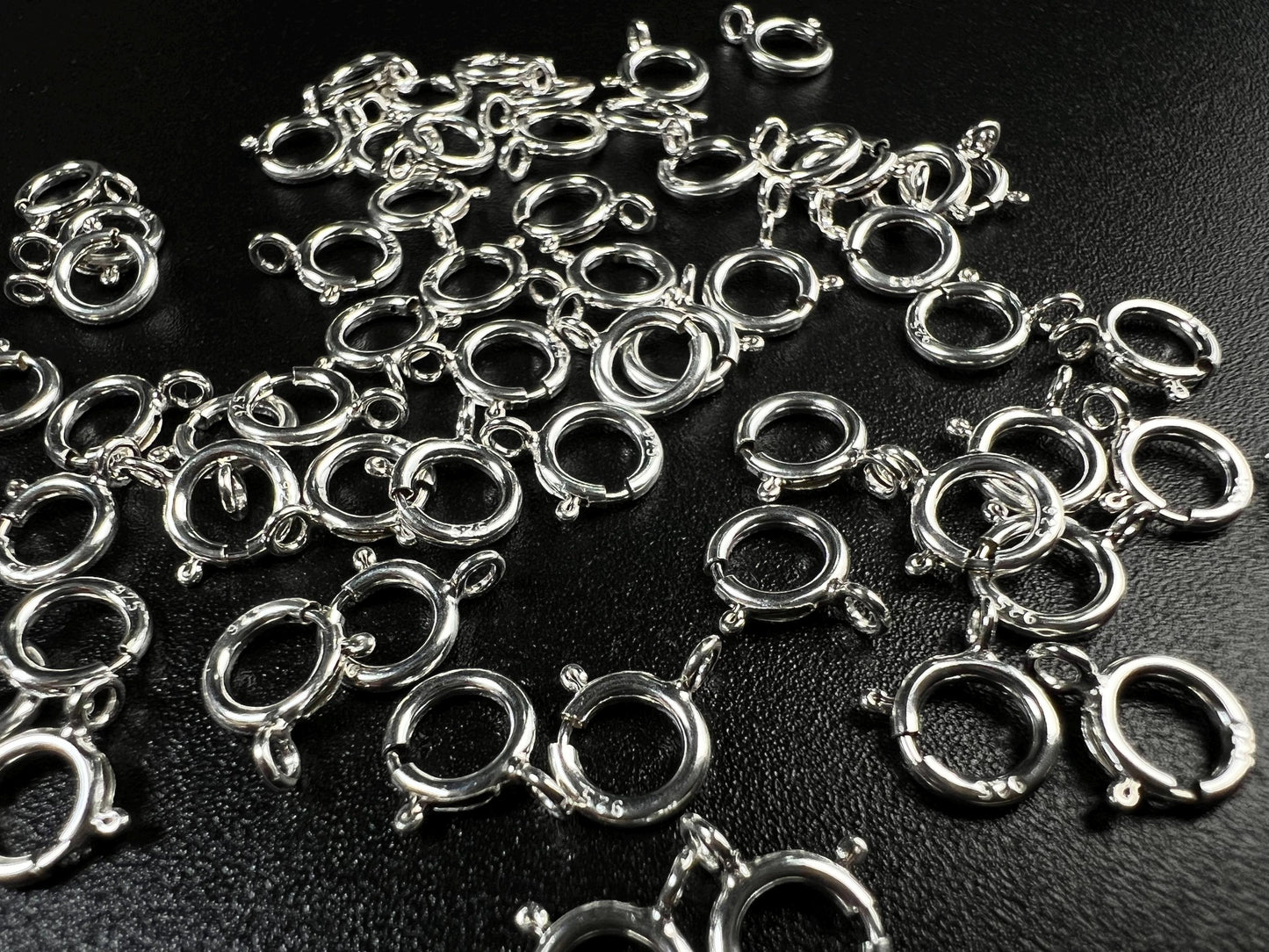 5 pieces 925 Sterling Silver 6mm Spring Ring Clasp with close Ring, Made In USA Jewelry Making clasp Findings,925 stamped