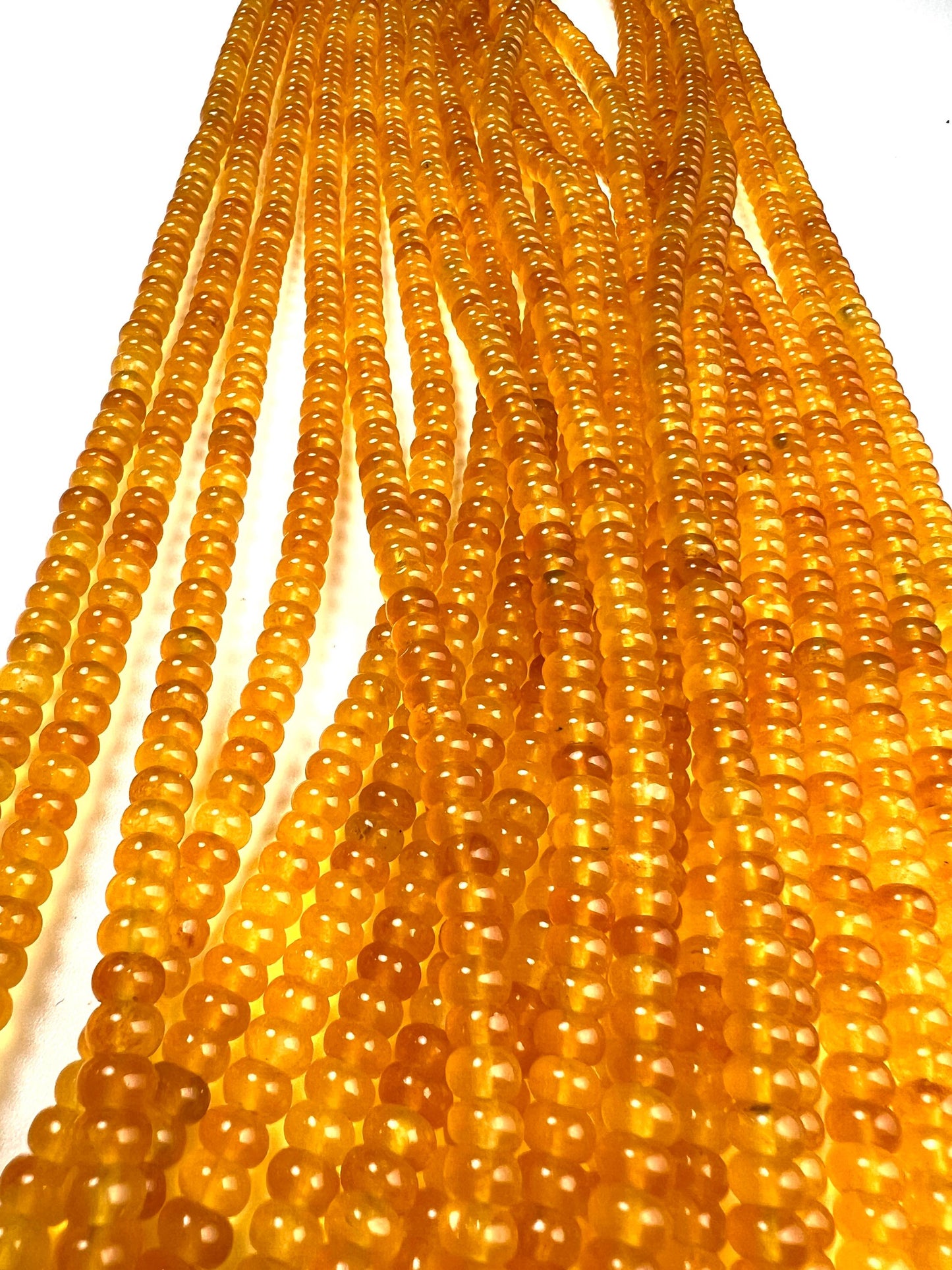 Natural yellow agate 6-6.5mm Smooth Roundel beads. Great Quality for jewelry making 14.5” full strand