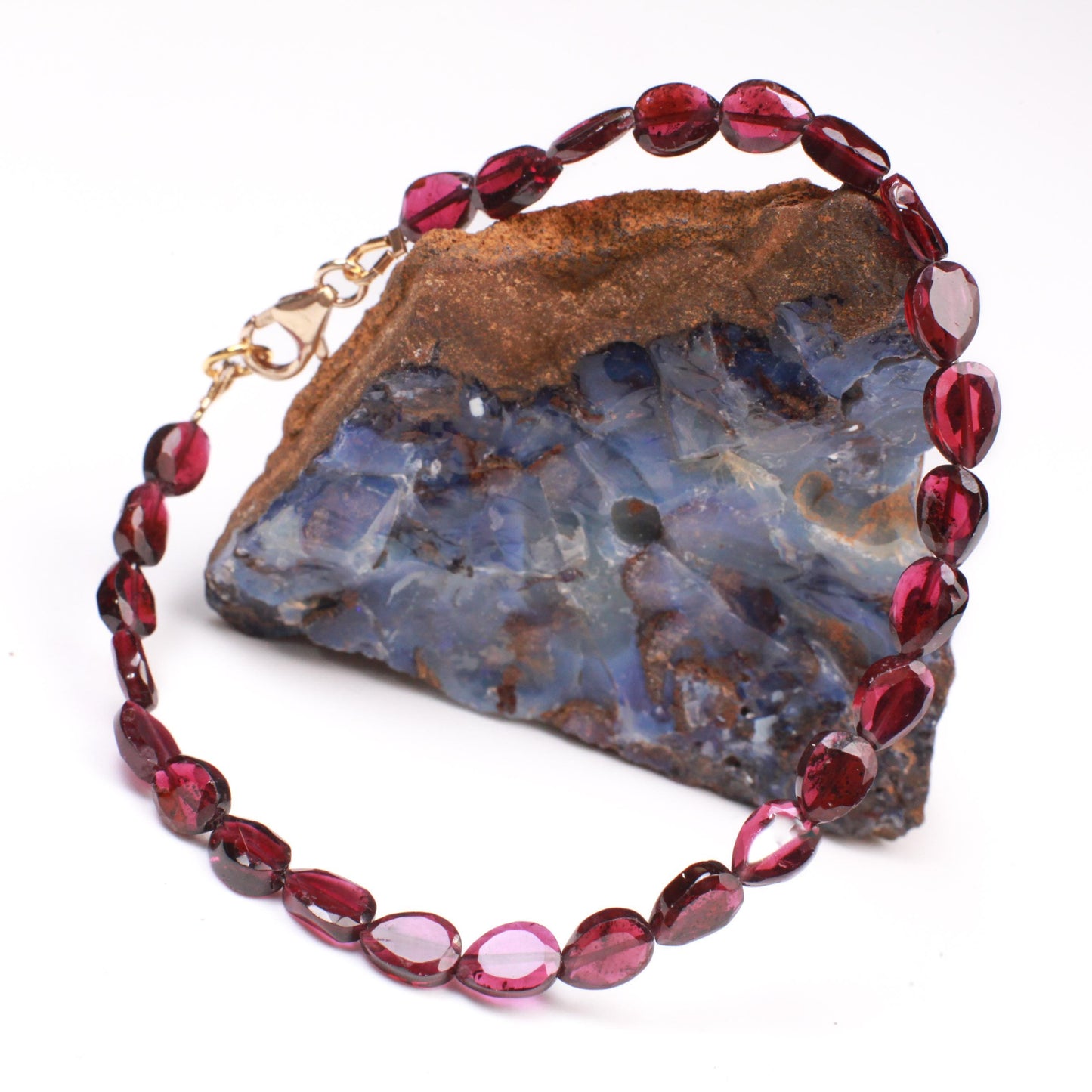 Mozambique Garnet Faceted long oval 4.5x6-6.6mm beaded Bracelet in 14k Gold Filled, or 925 Sterling Silver lobster Clasp and findings,