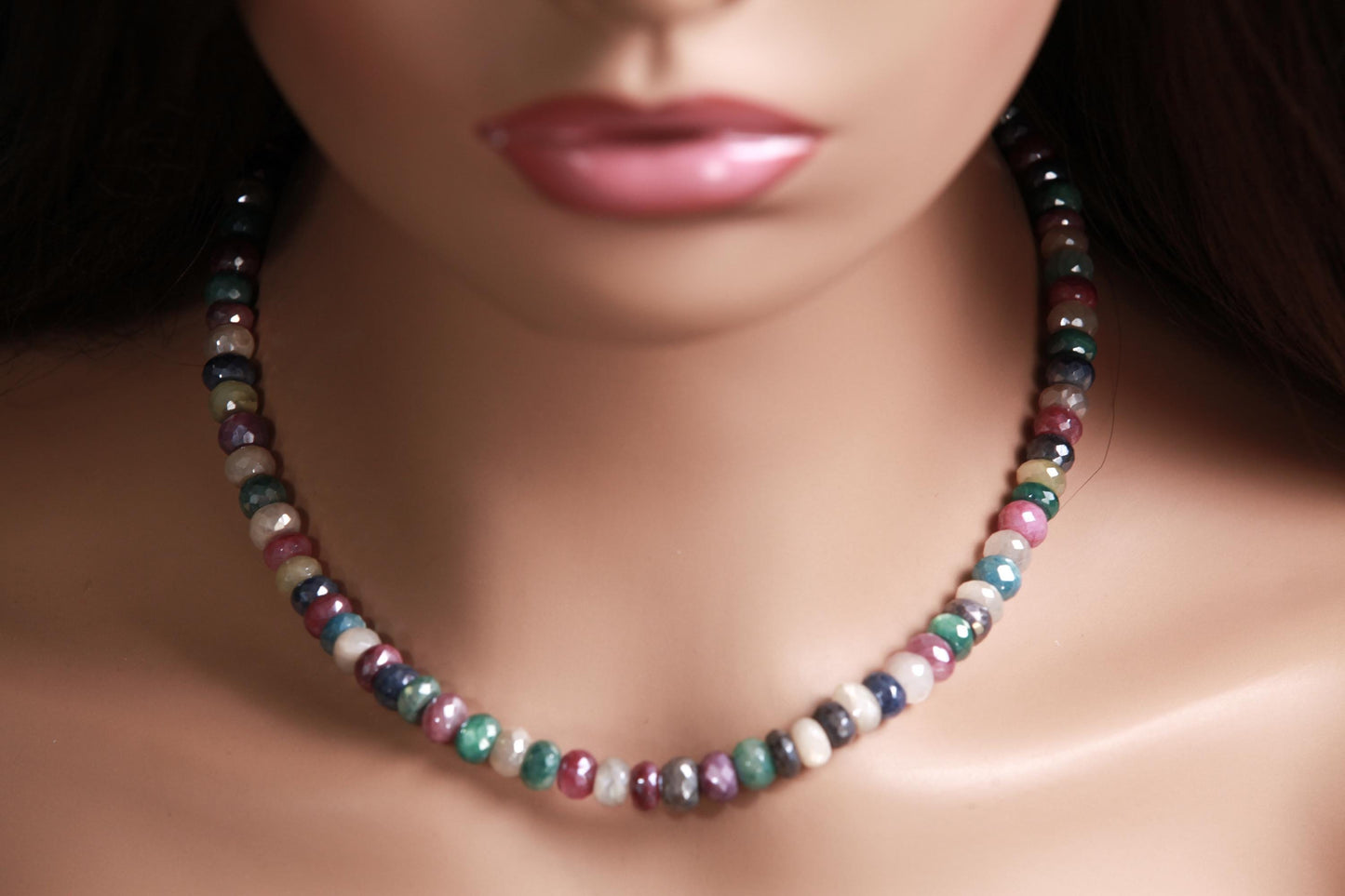Natural multi Moonstone Diamond cut faceted roundel 8mm AAAquality Gemstone Bracelet and Necklace.Very beautiful rainbow Disco handmade