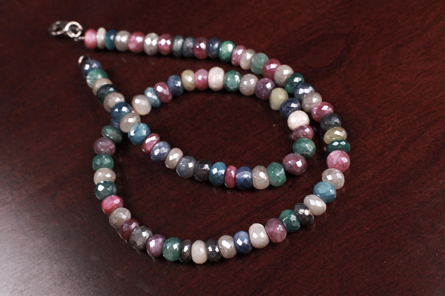 Natural multi Moonstone Diamond cut faceted roundel 8mm AAAquality Gemstone Bracelet and Necklace.Very beautiful rainbow Disco handmade