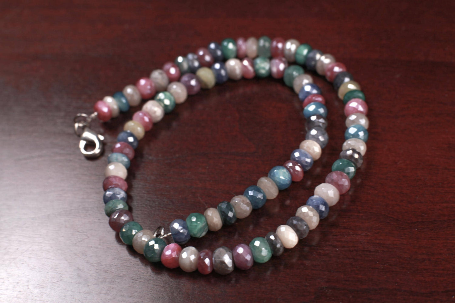 Natural multi Moonstone Diamond cut faceted roundel 8mm AAAquality Gemstone Bracelet and Necklace.Very beautiful rainbow Disco handmade
