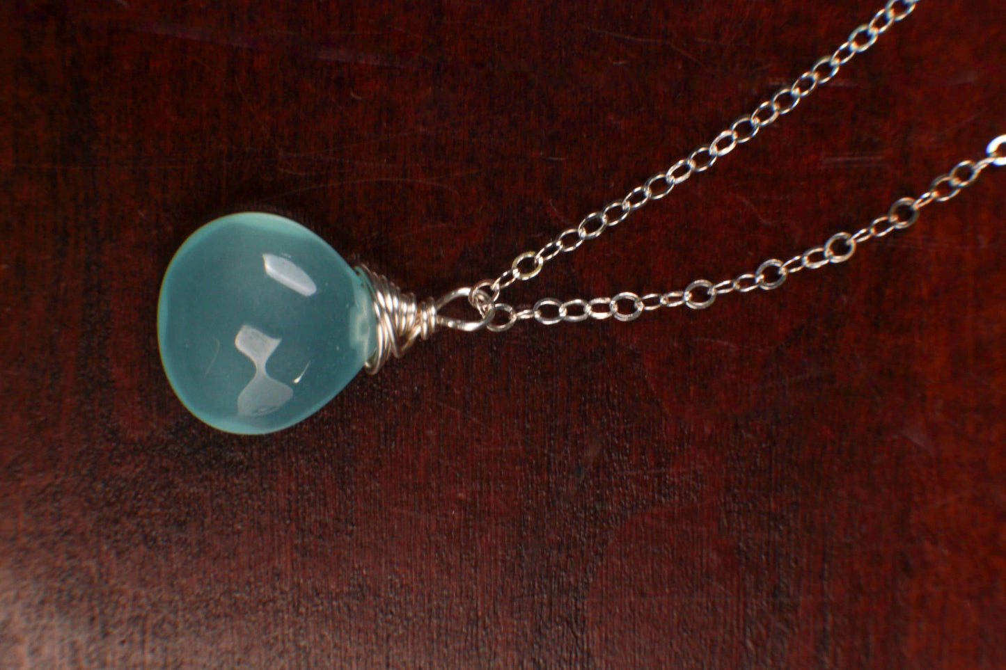 Aqua Chalcedony Faceted heart drop in 14K Gold Filled or 925 Sterling Silver necklace or Earring set. Ocean blue summer beach minimalist