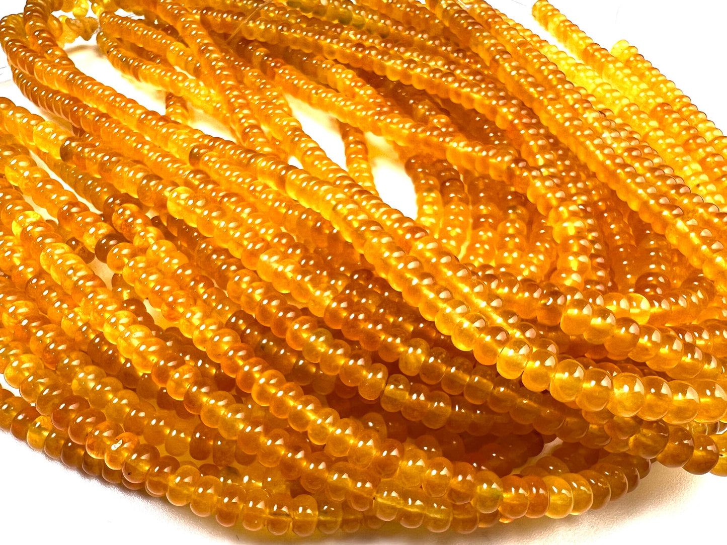 Natural yellow agate 6-6.5mm Smooth Roundel beads. Great Quality for jewelry making 14.5” full strand