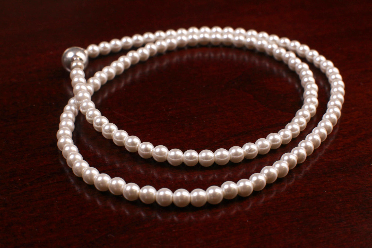 White South Sea shell Pearl Necklace 4mm Round Statement Necklace 14"- 42" Bridal, Gift for Her