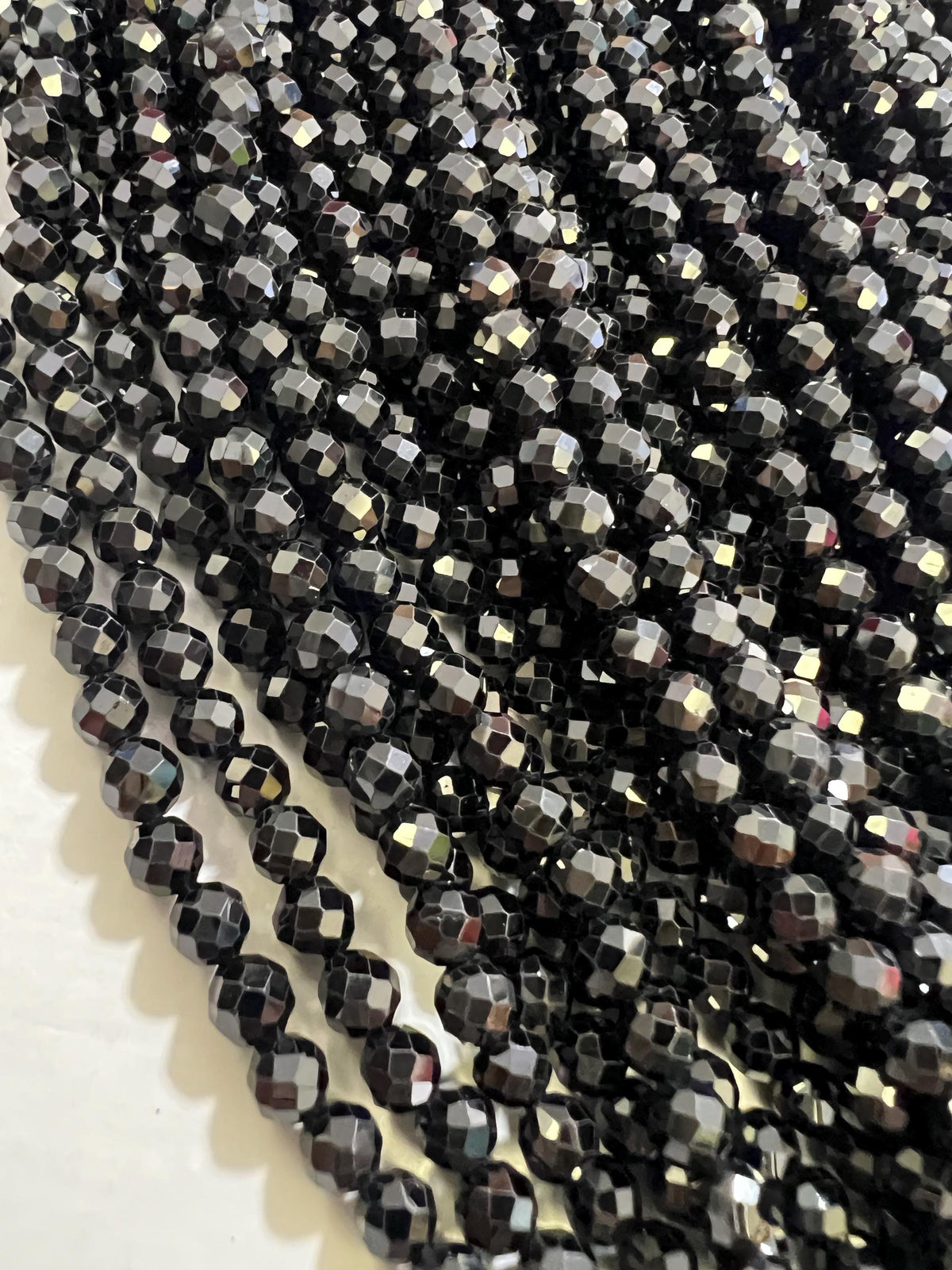 Natural Black Spinel 4mm Round micro faceted AAA quality Gemstone Beads, Jewelry Making 14” full Strand, Single or Bulk