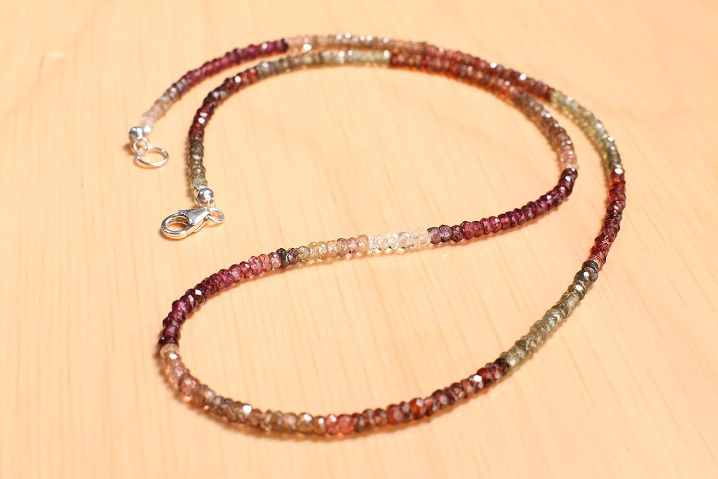 Natural Tundra Sapphire AAA Faceted 3.5-4mm Rondelle Gemstone Handmade Necklace in 925 Sterling Silver Clasp Necklace 14" to 30"