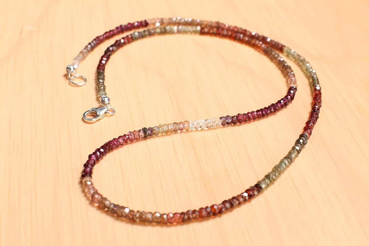 Natural Tundra Sapphire AAA Faceted 3-3.5mm Rondelle Gemstone Handmade Necklace in 925 Sterling Silver Clasp Necklace 14" to 30"