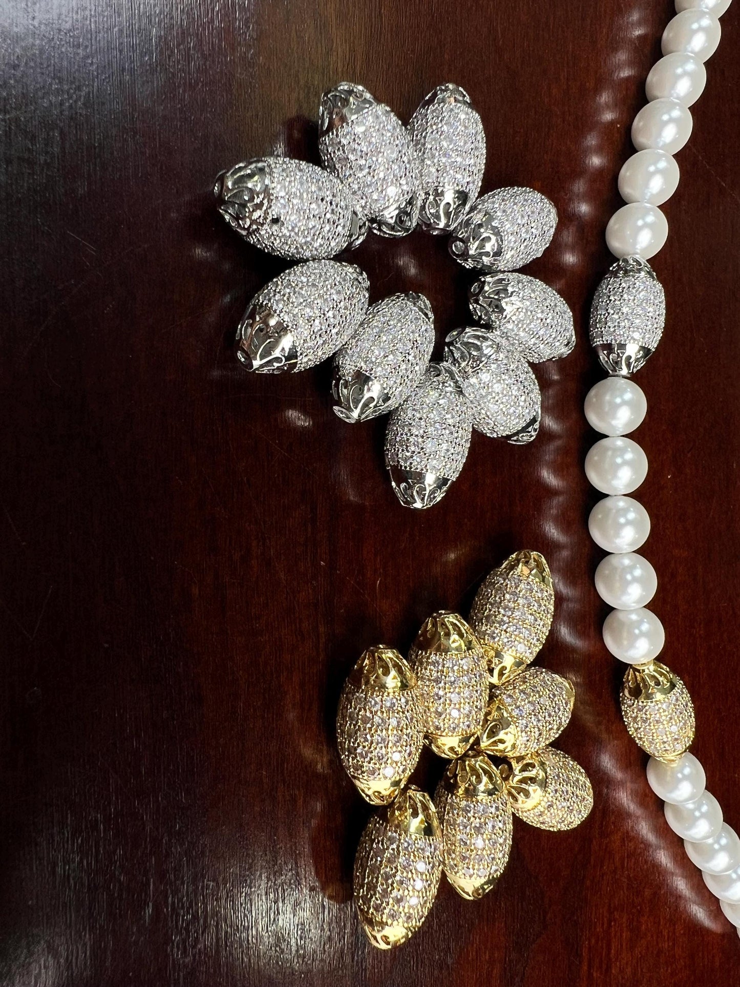 CZ micro pave diamond puff oval drum shape barrel spacer Bead 10x16mm victorian style high quality cubic Zirconia jewelry making charm