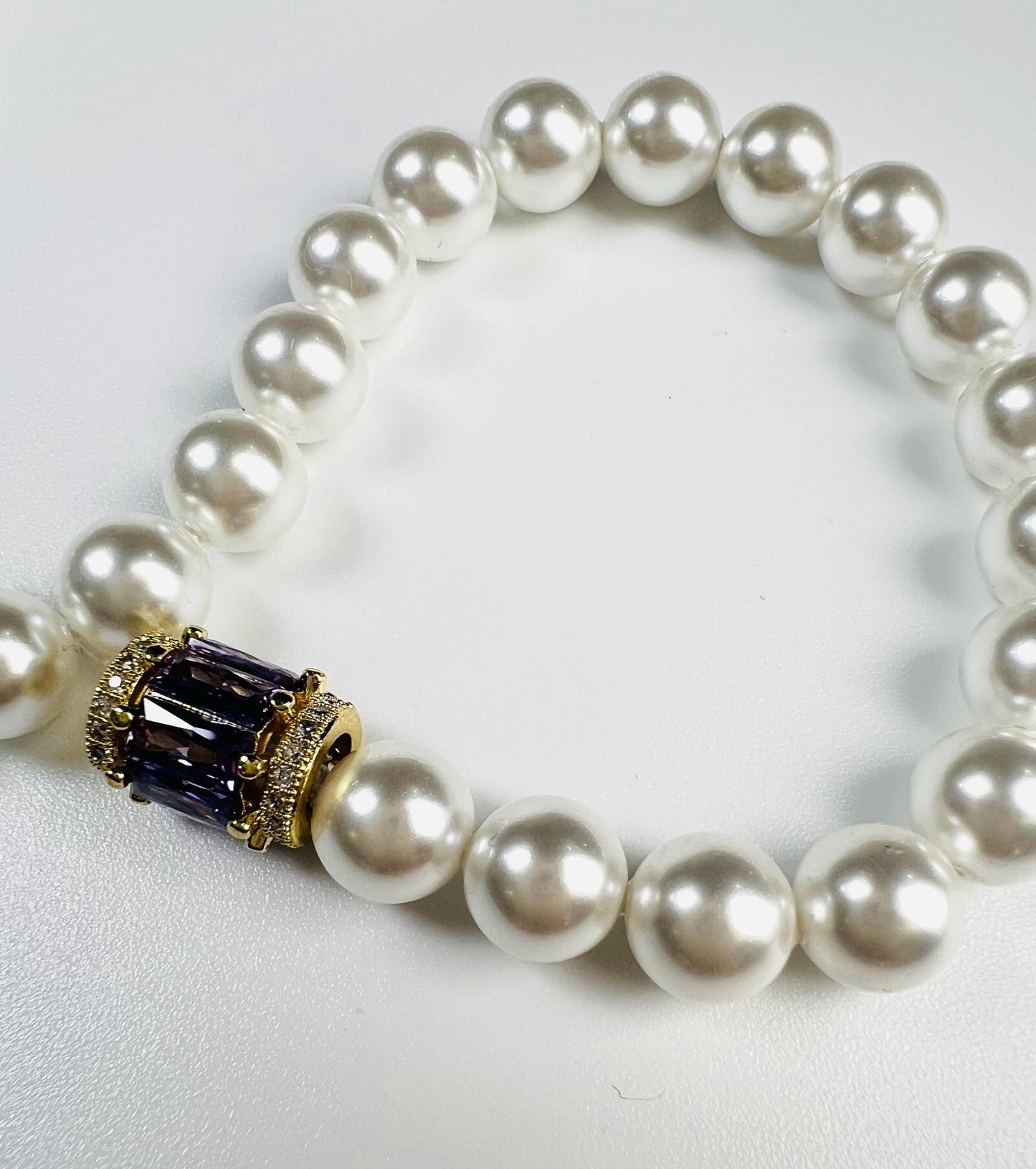 CZ micro pave diamond drum shape Amethyst Bead high quality non Tarnish cubic Zirconia jewelry making charm spacer 1Pc.