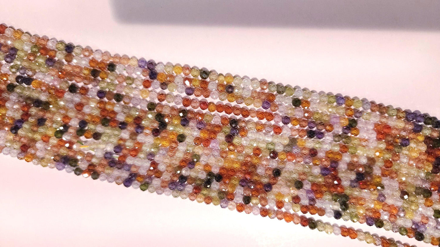 Cubic Zirconia Micro Faceted 4mm Round Beads AAA Gemstone Jewelry Making CZ Beads 12" Strand