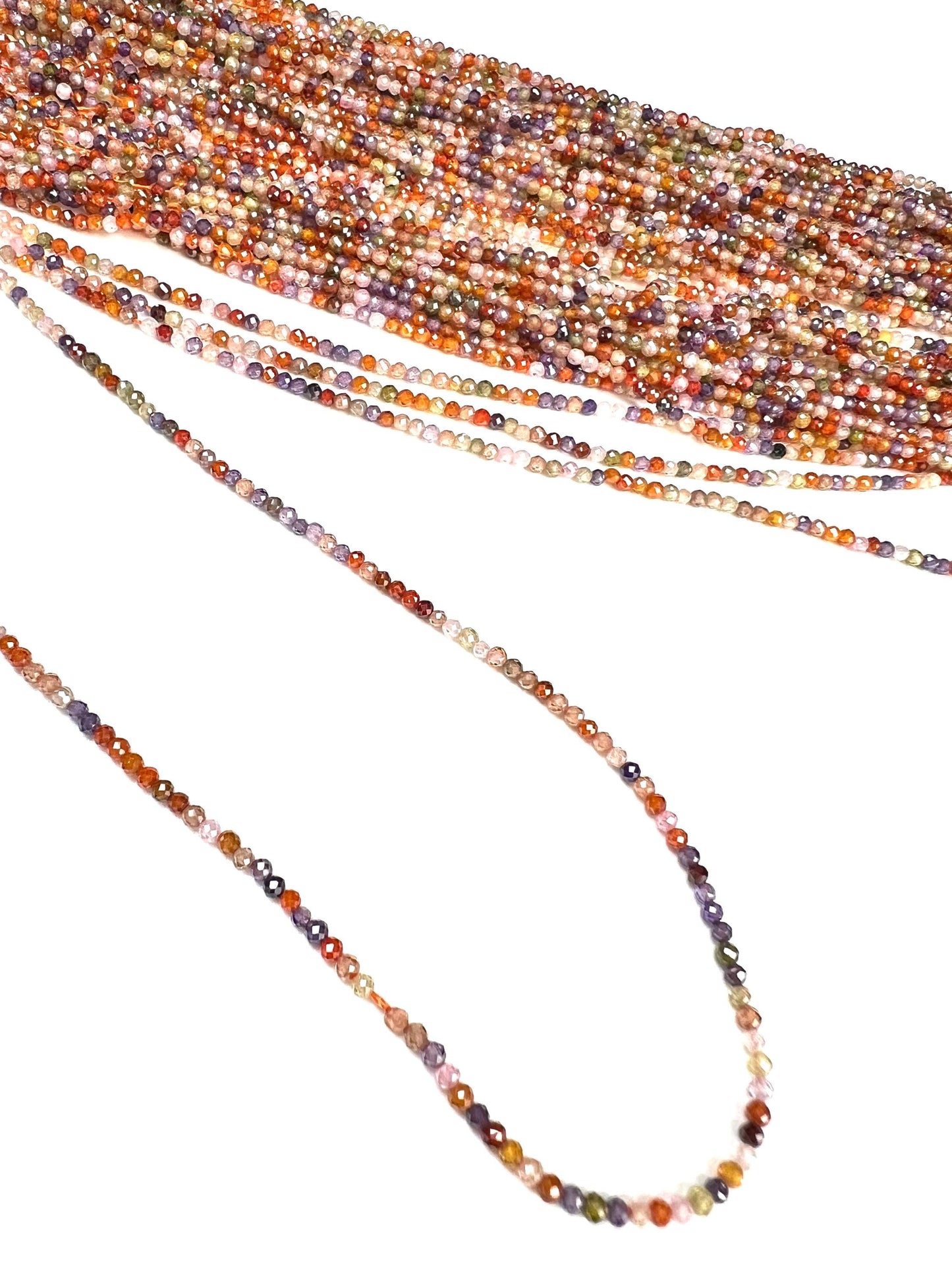 2mm Cubic Zirconia Micro Faceted Round Beads AAA Gemstone Jewelry Making CZ Beads 12" full Strand