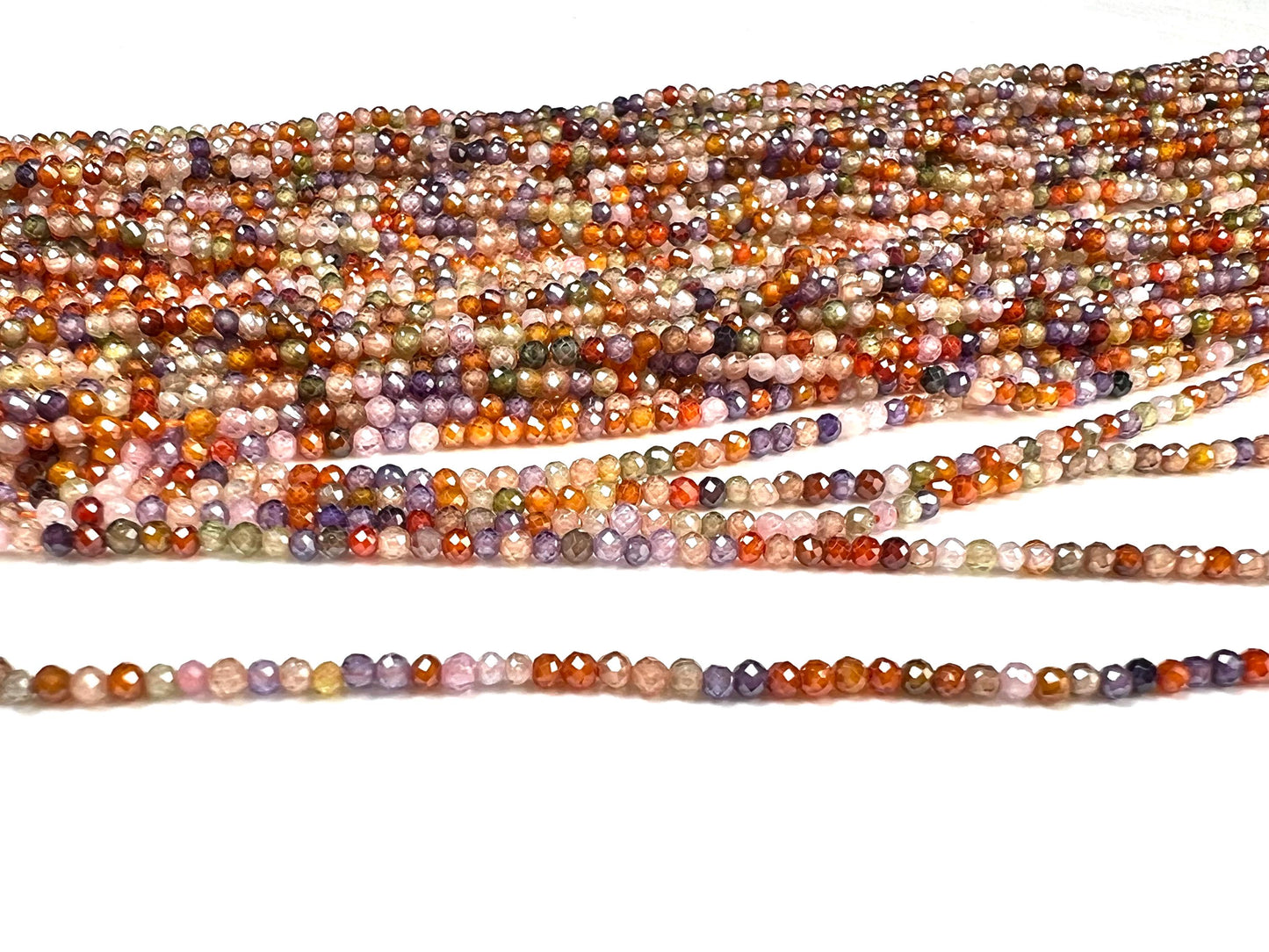 2mm Cubic Zirconia Micro Faceted Round Beads AAA Gemstone Jewelry Making CZ Beads 12" full Strand