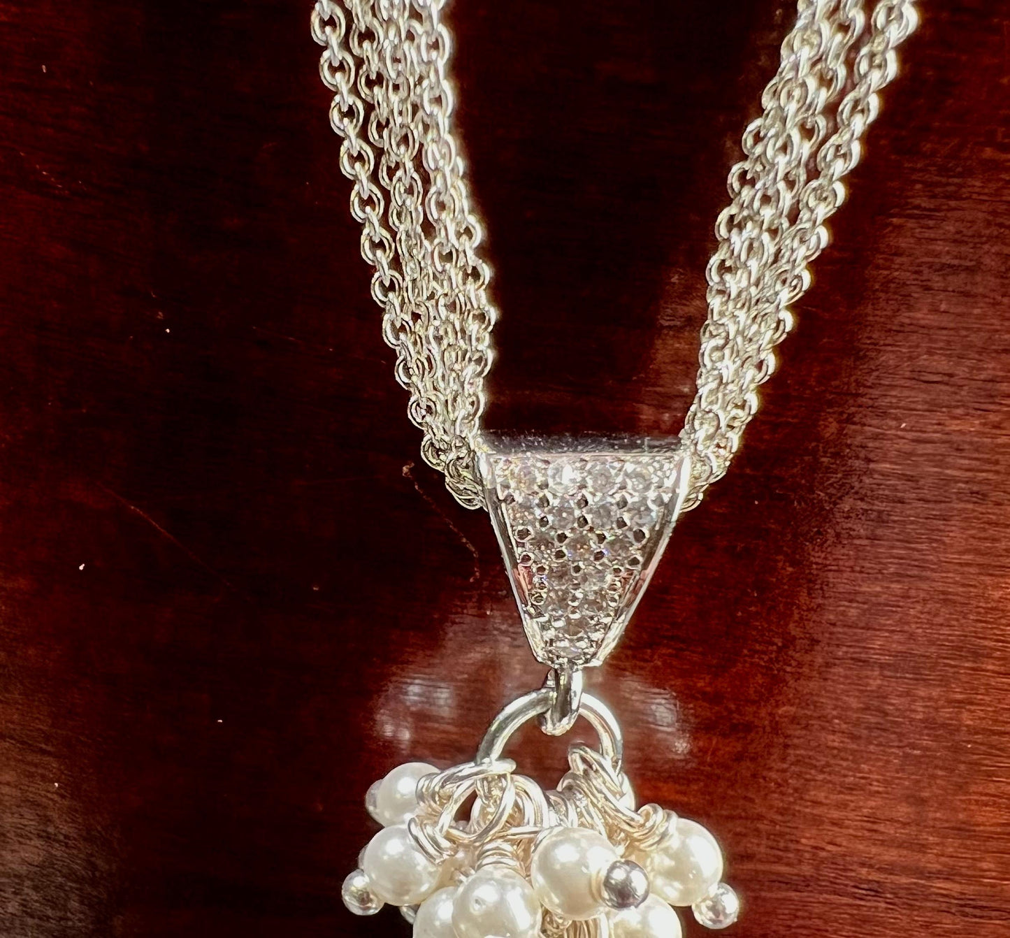 Cubic zirconia Sterling Silver CZ diamond Bail Heavy duty Pendant holder 7x11mm Bail, open jumupring bottom